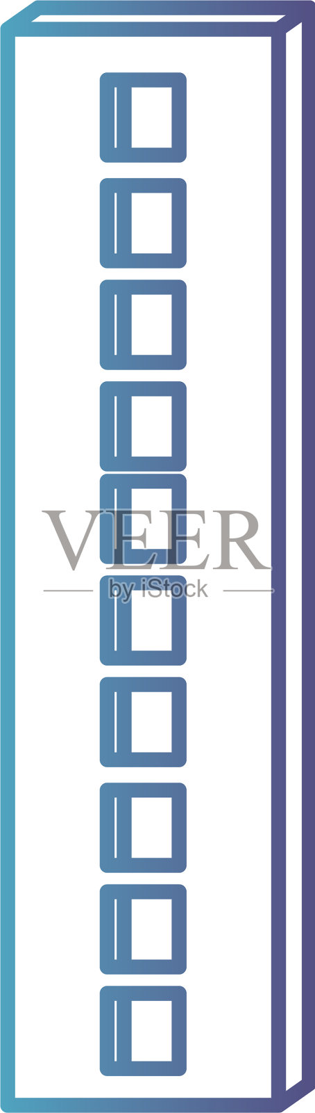 企业建筑图标渐变颜色剪影插画图片素材