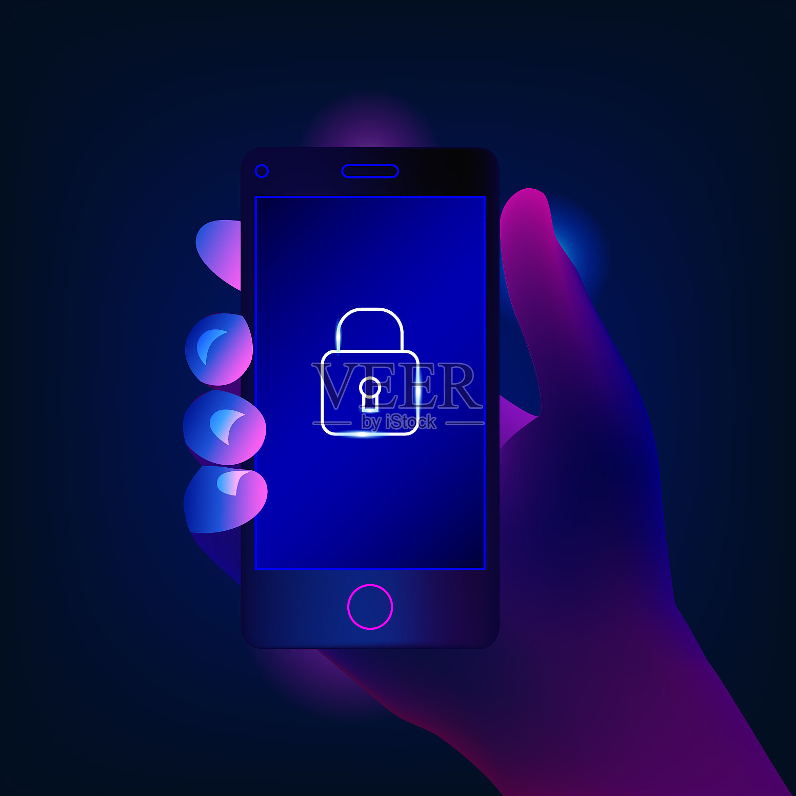 移动安全数据保护概念插画图片素材