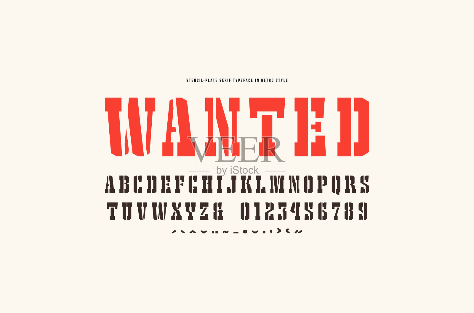 西方风格的模板衬线字体插画图片素材