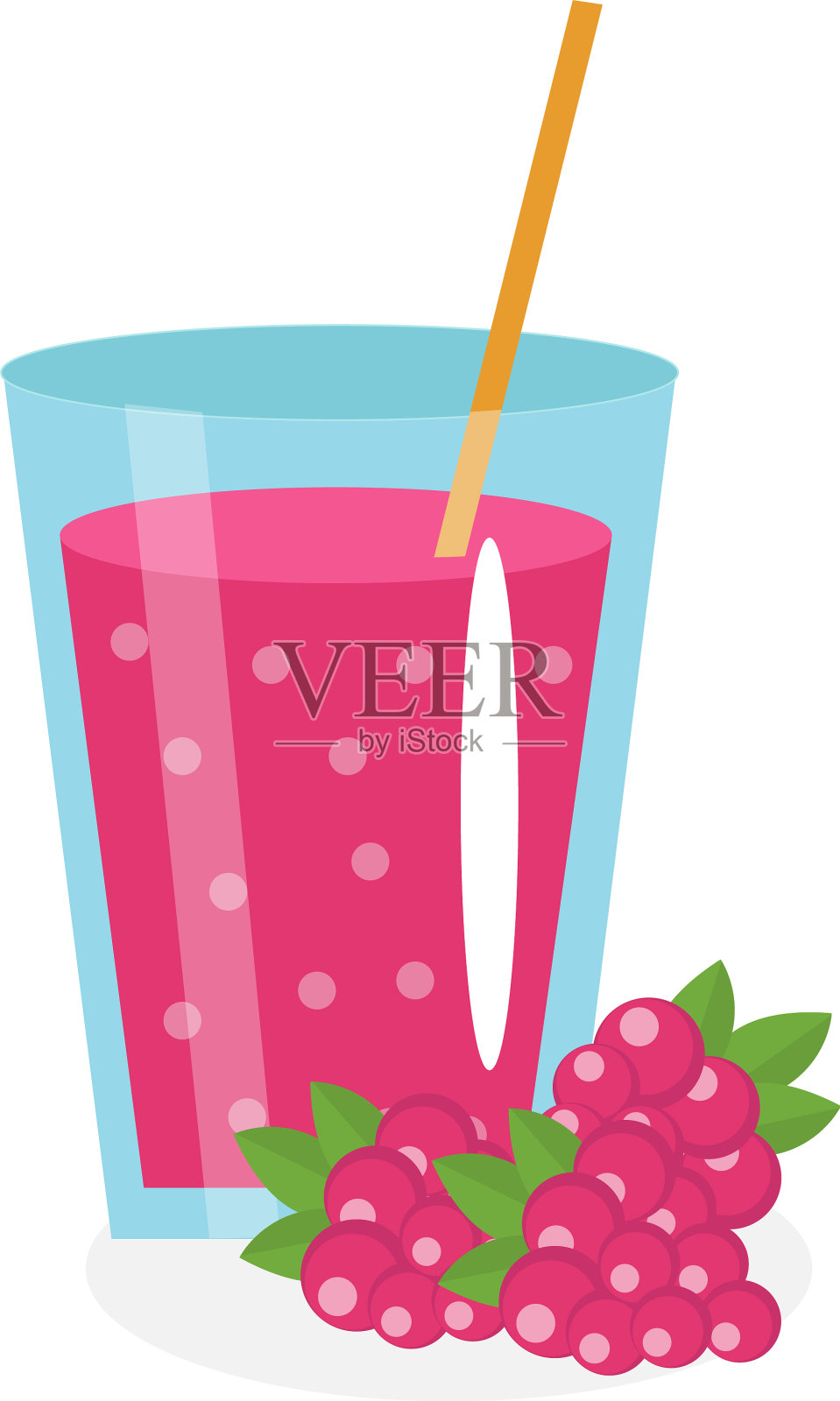树莓汁在玻璃杯中新鲜孤立设计元素图片