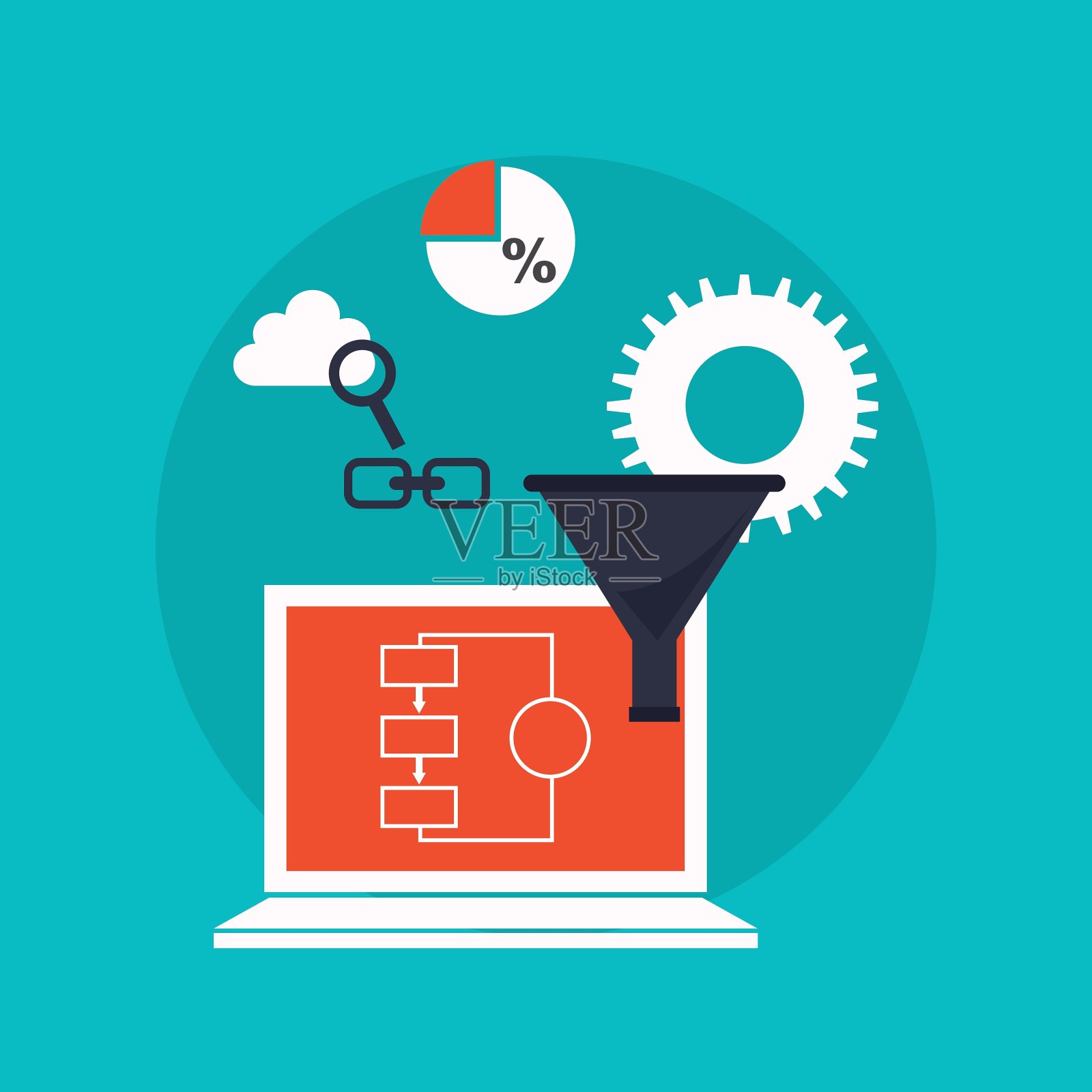 大数据管理图标插画图片素材