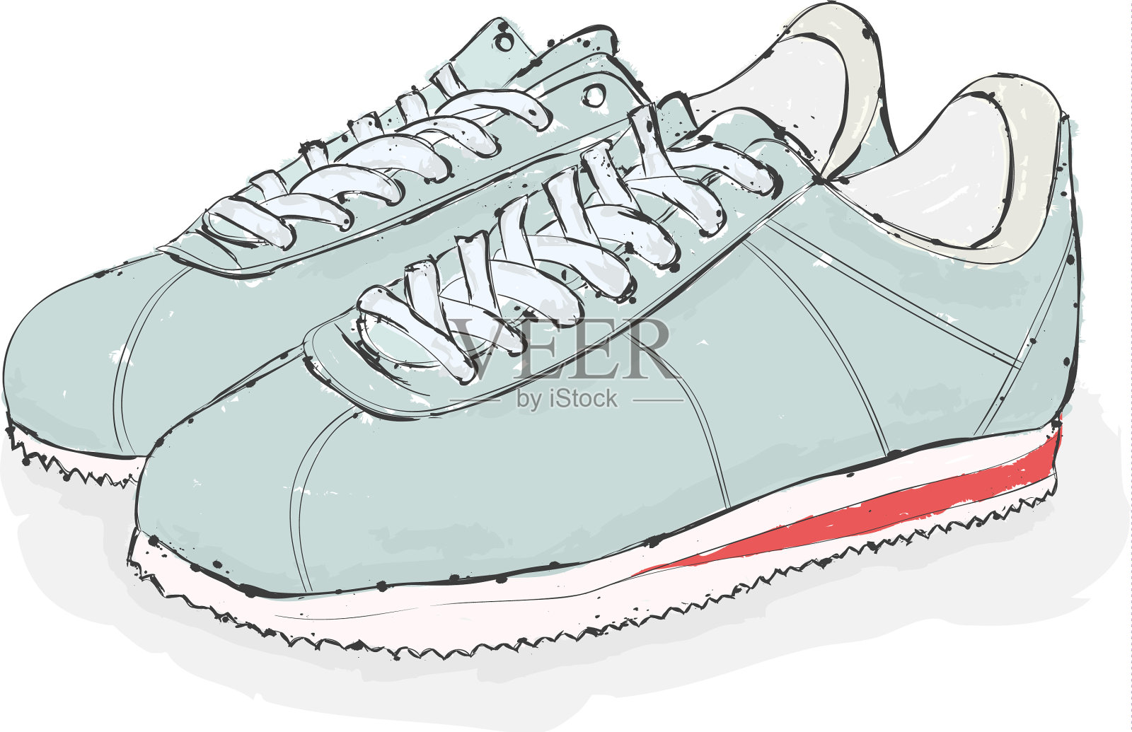 运动鞋手绘鞋插画图片素材