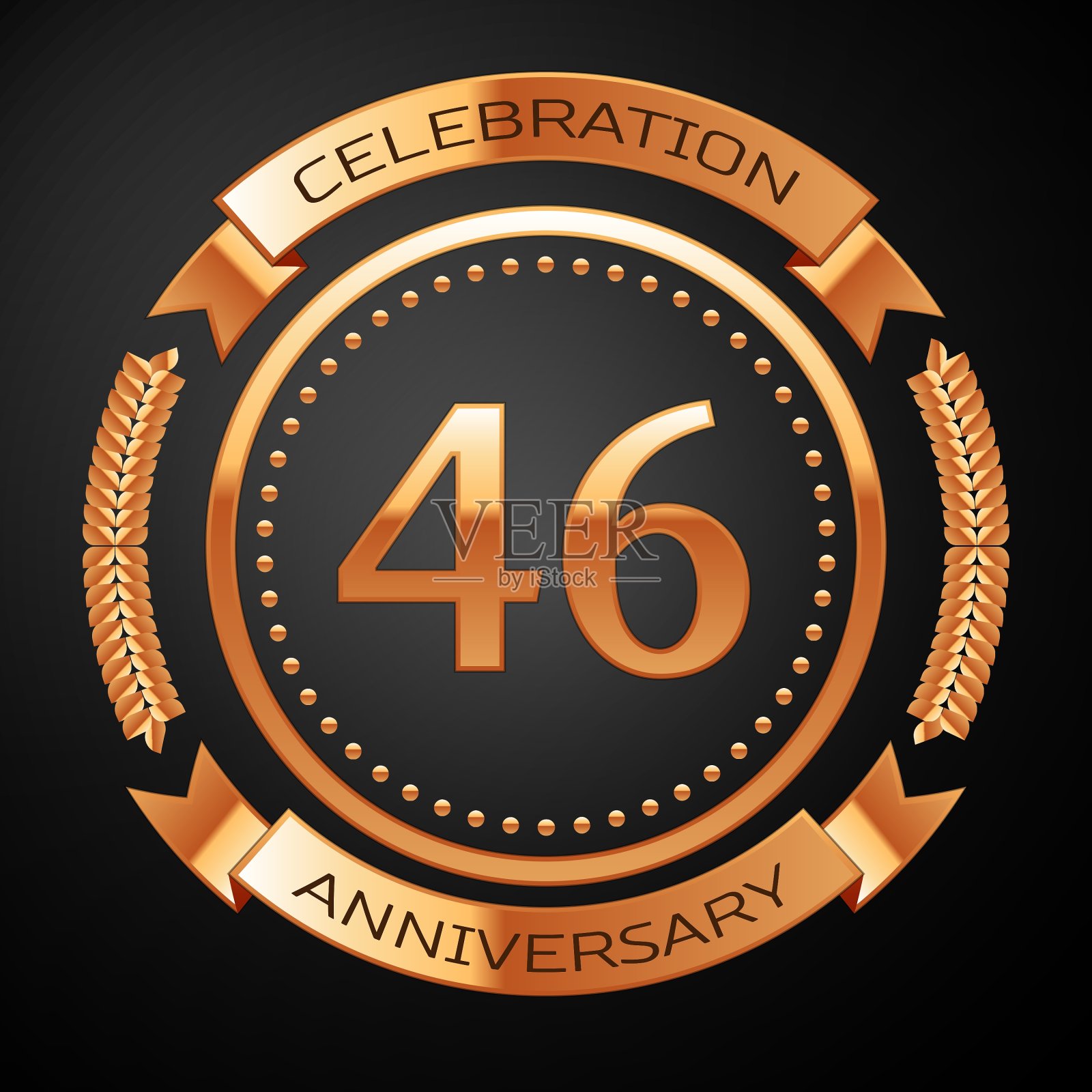 四十六周年庆插画图片素材