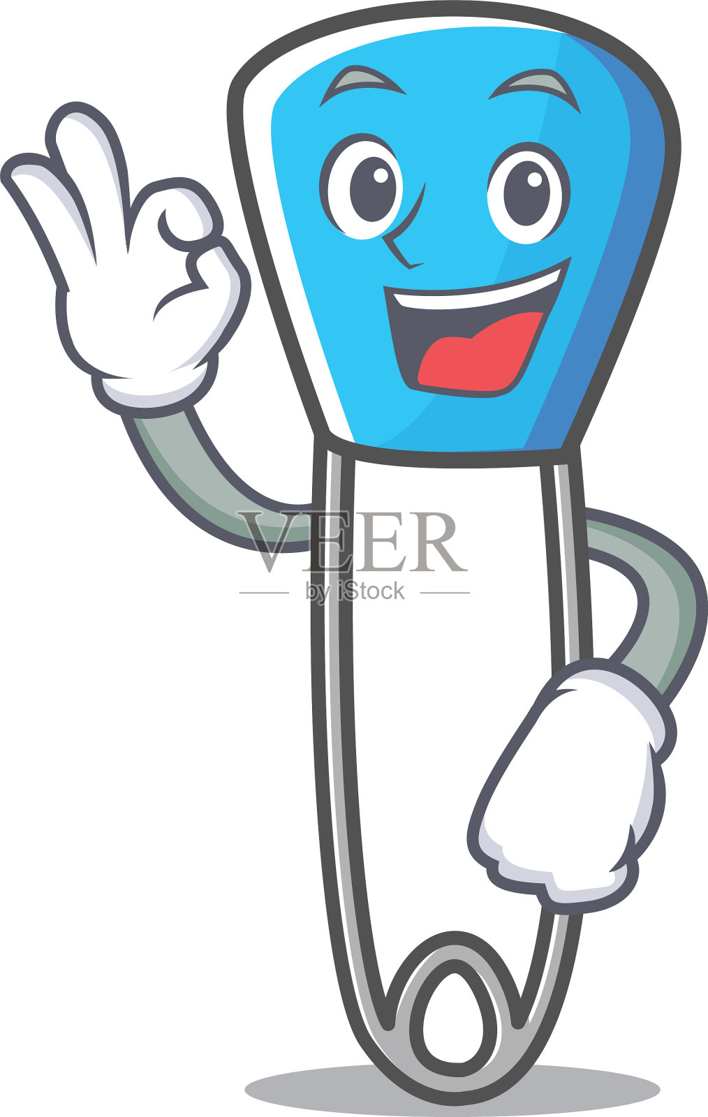 好的，安全别针人物卡通设计元素图片