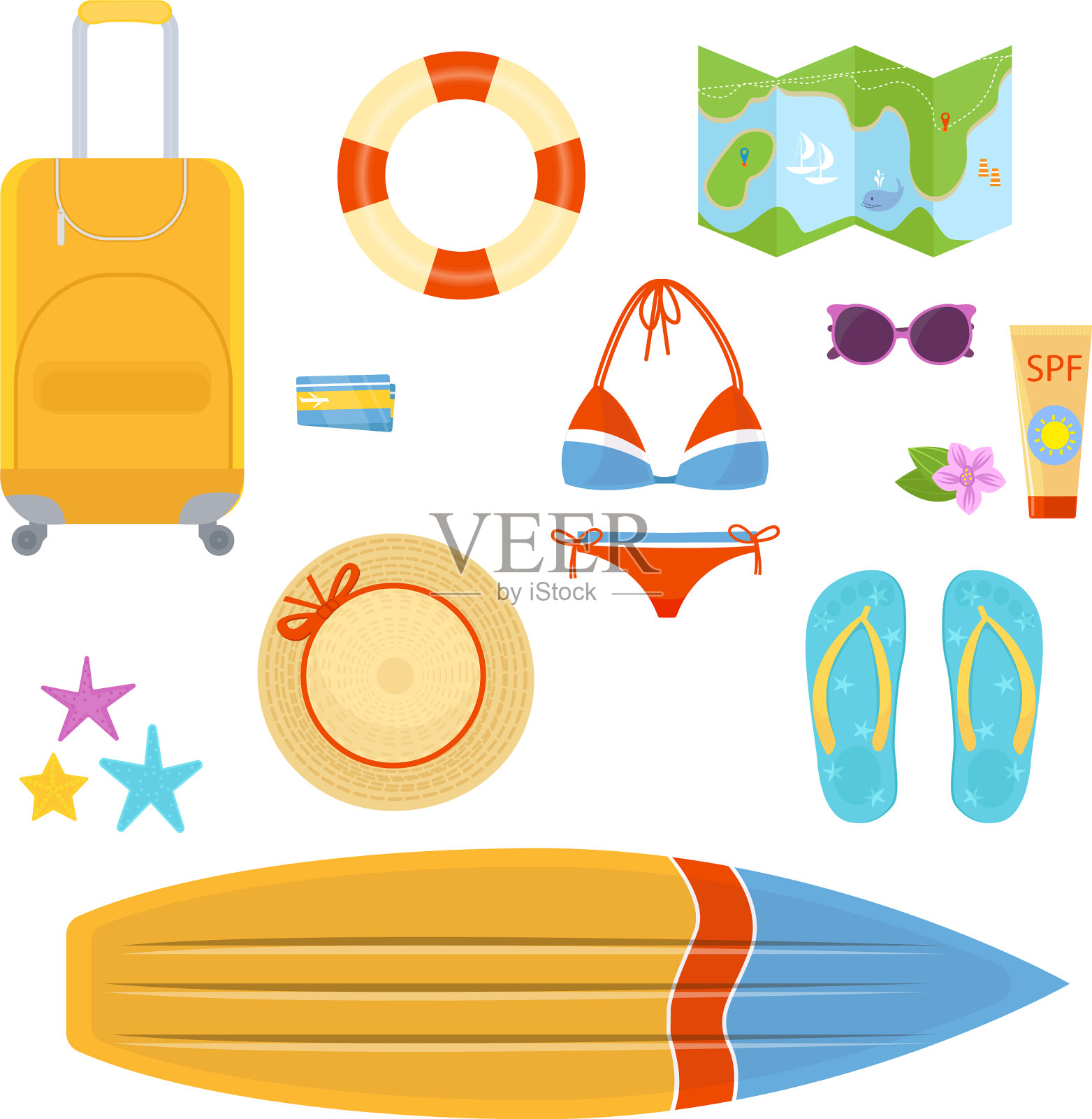 关于旅游度假的主题插画图片素材