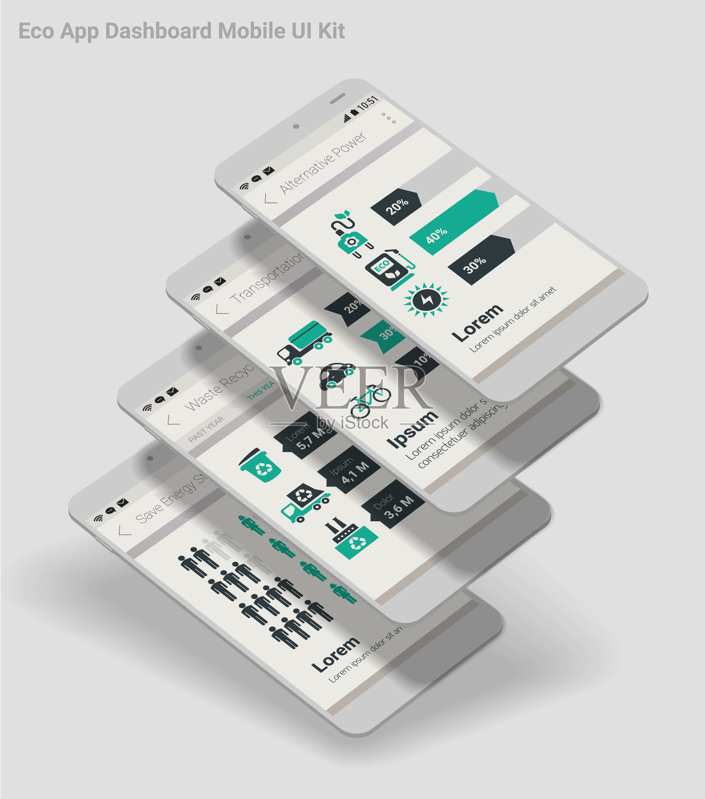 平面设计管理仪表板生态新能源插画图片素材