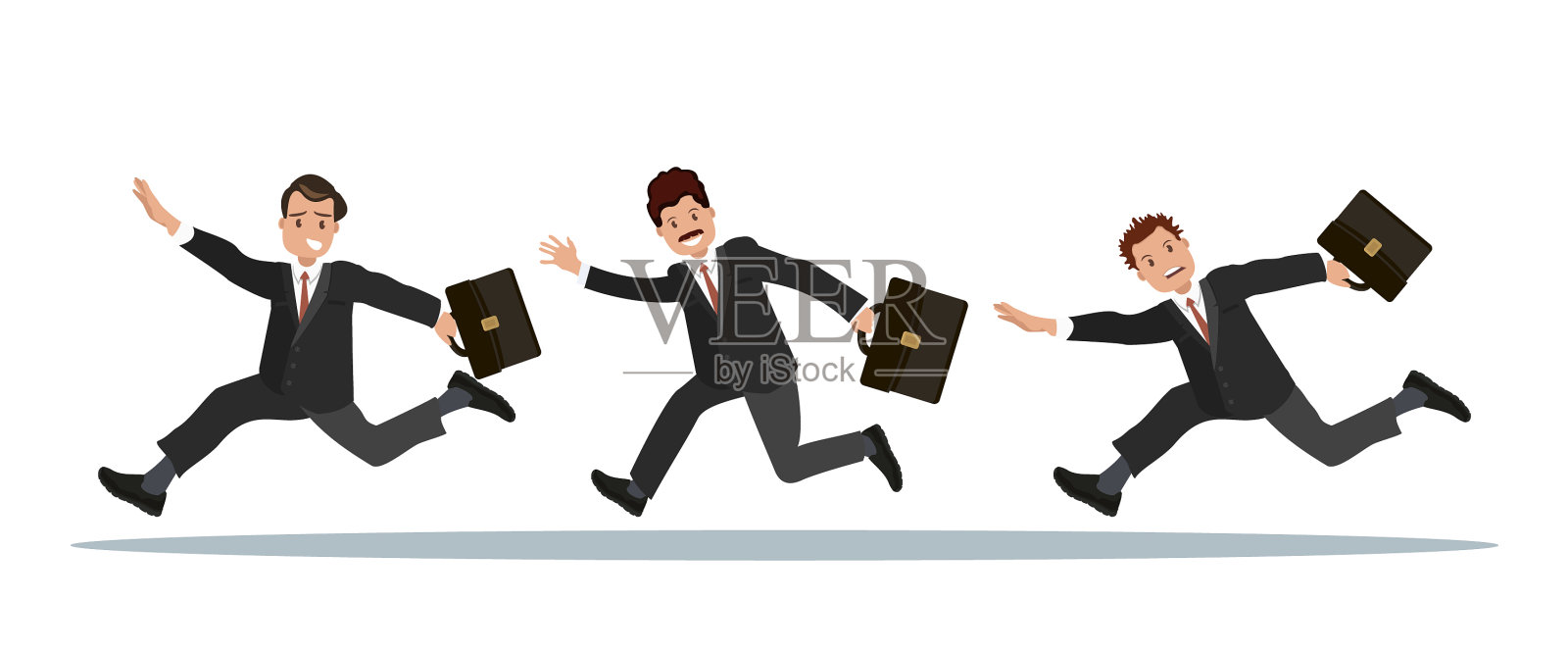 三个商人手里拿着公文包设计元素图片