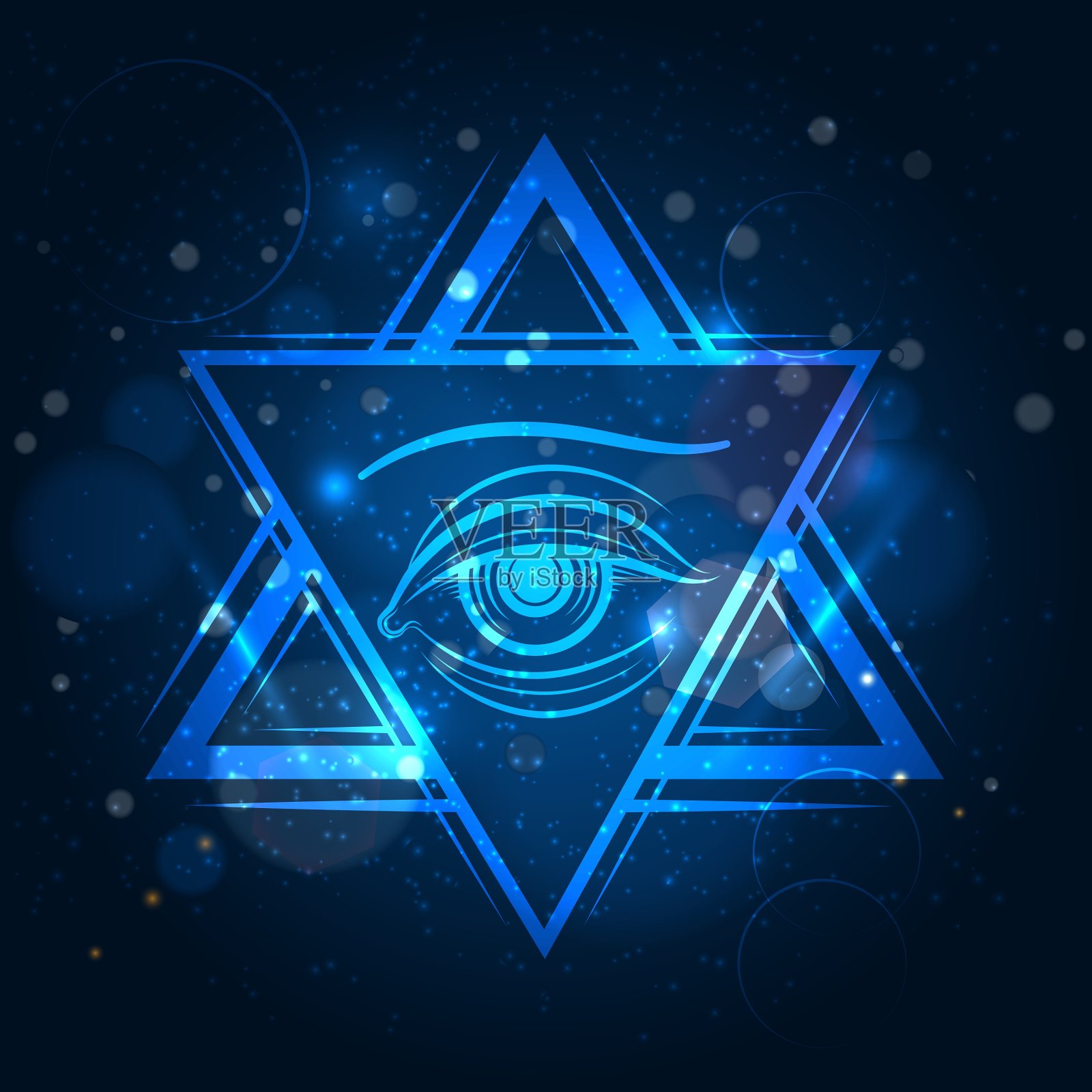 双三角形和眼征插画图片素材