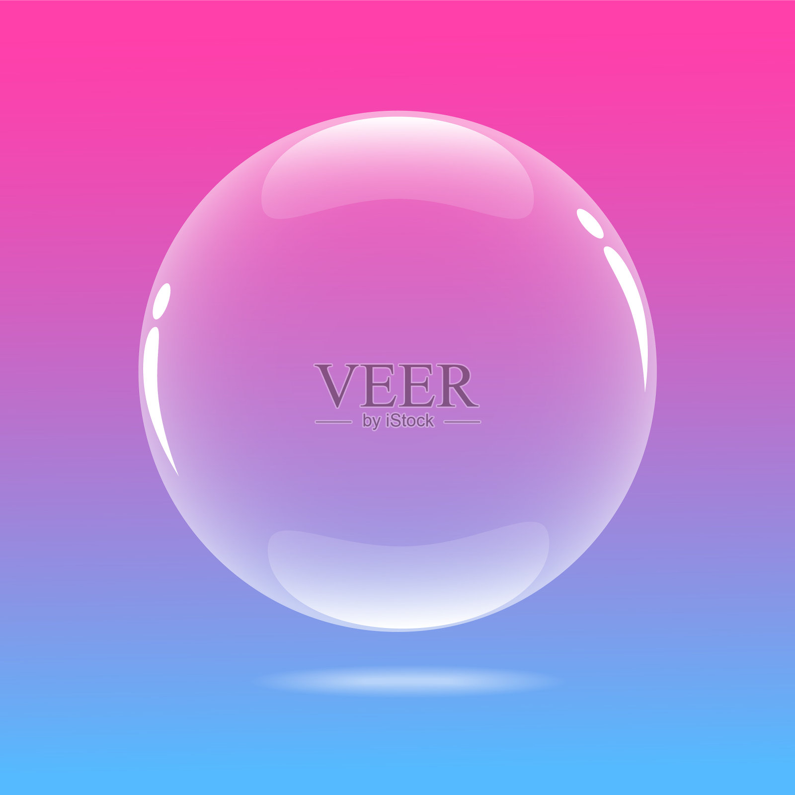 水冒着粉红色和蓝色的泡泡插画图片素材