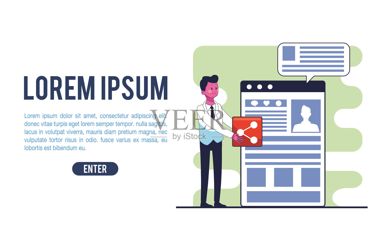 业务旗帜模板插画图片素材