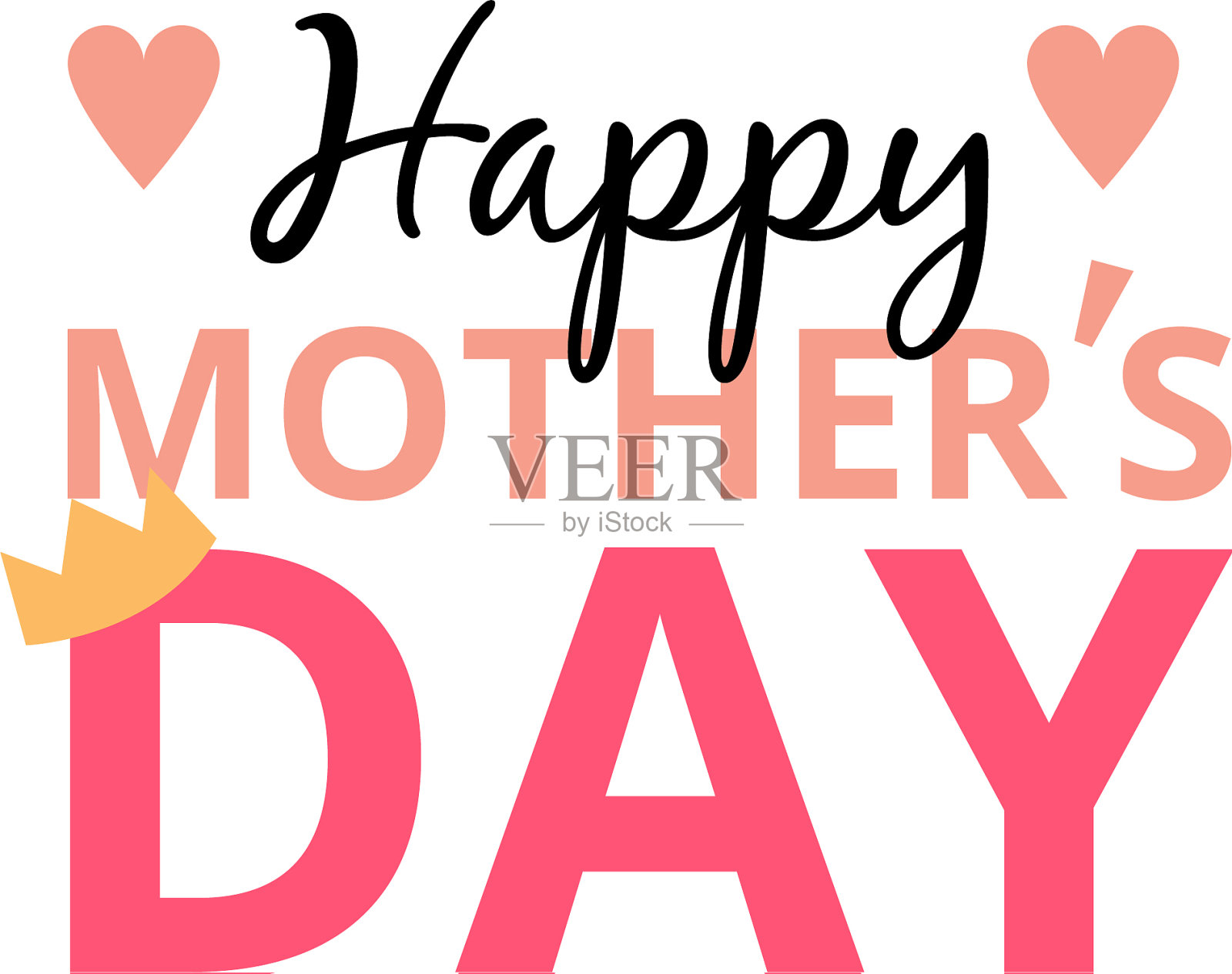 母亲节快乐小心冠背景vec插画图片素材