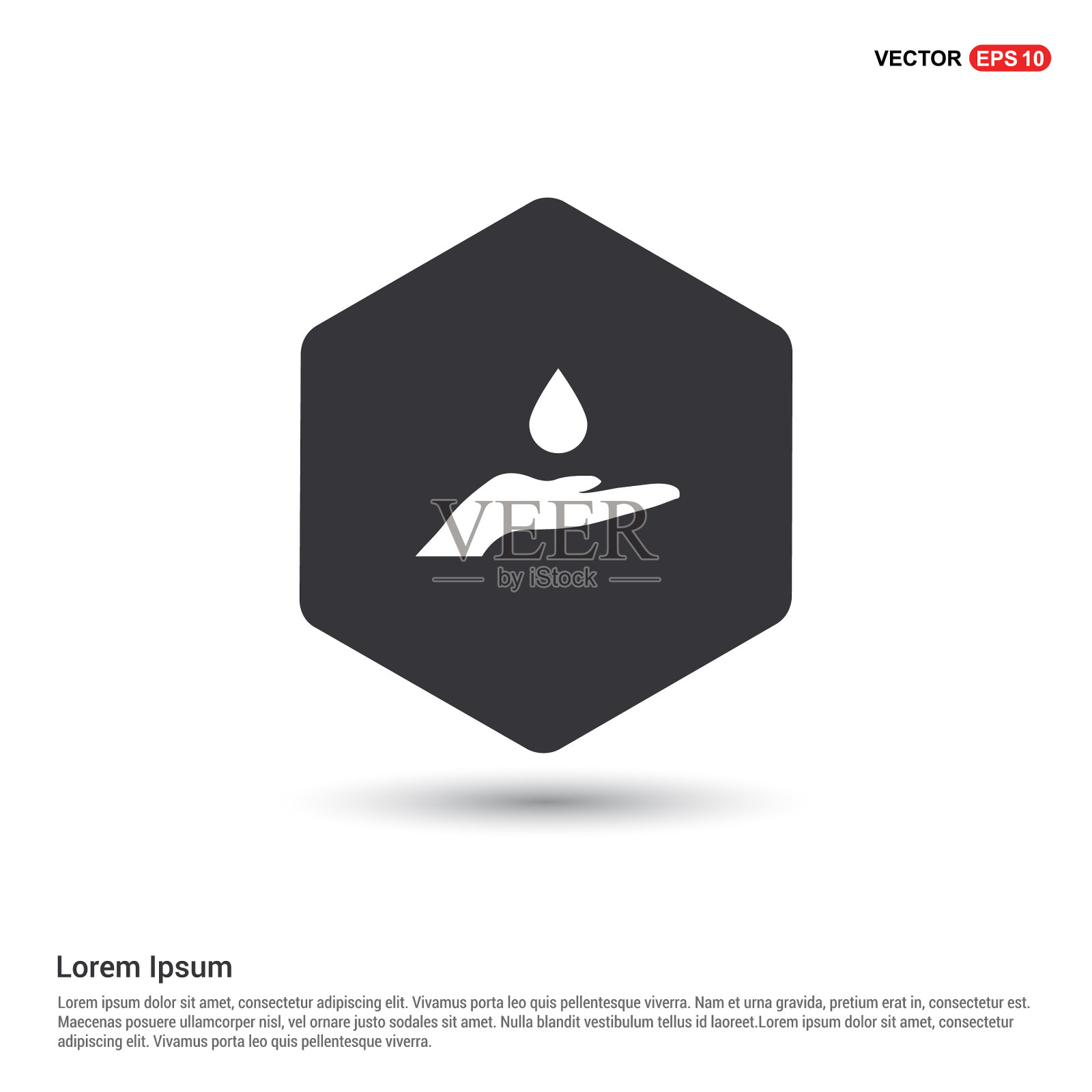 手中的水滴插画图片素材