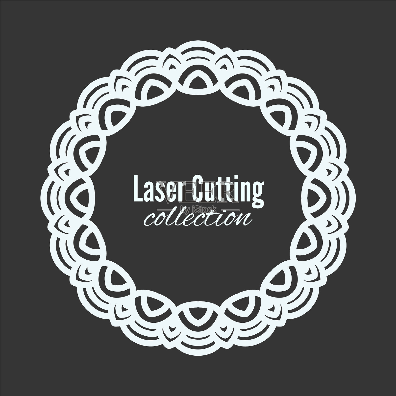 激光花星切割模板框插画图片素材