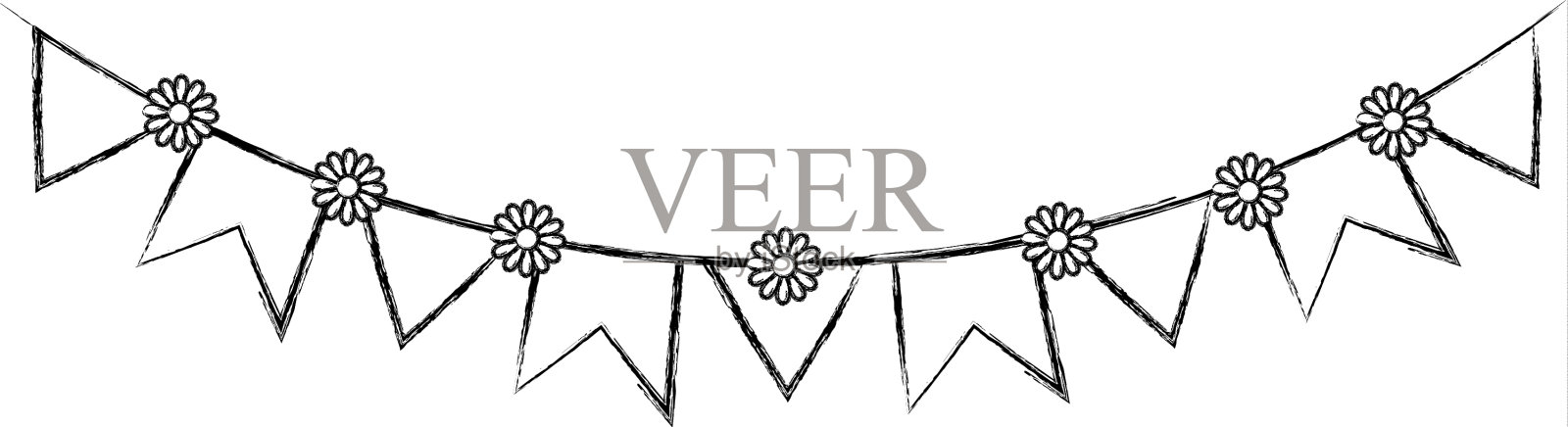 派对花环孤立图标插画图片素材