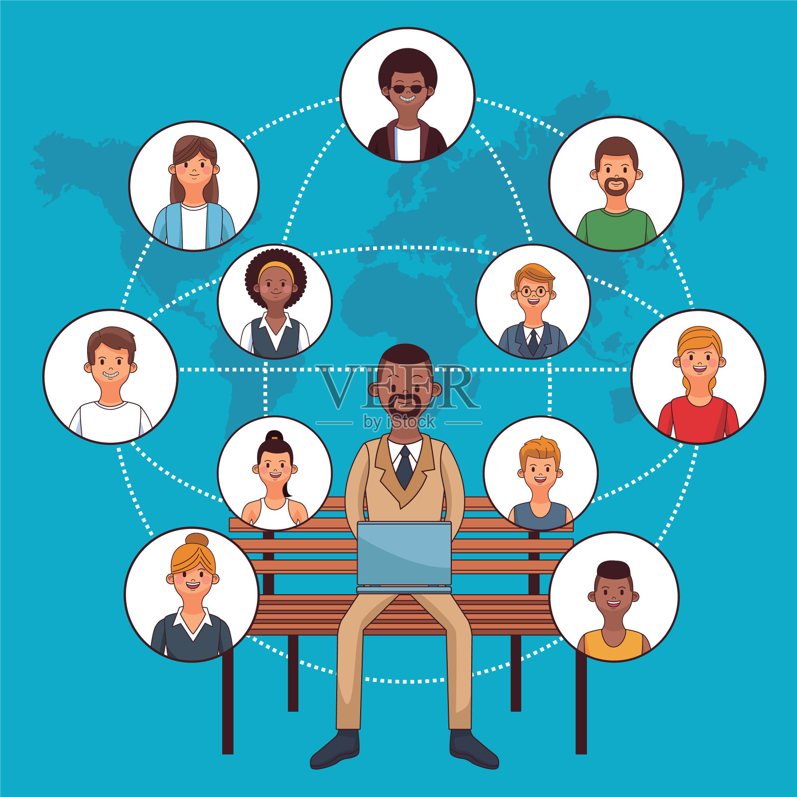 人和社交媒体插画图片素材