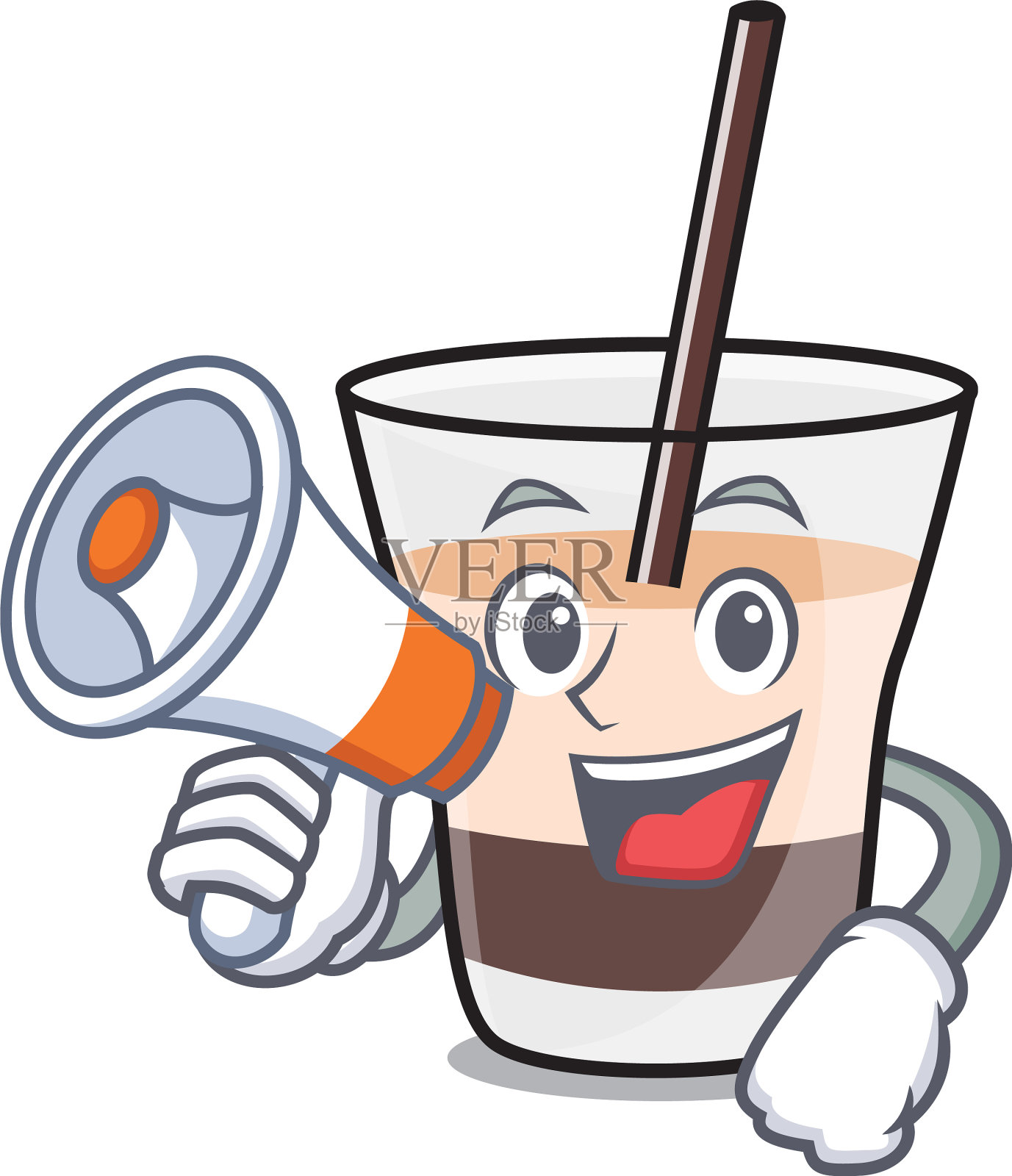 带有扩音器的白色俄罗斯人物卡通设计元素图片