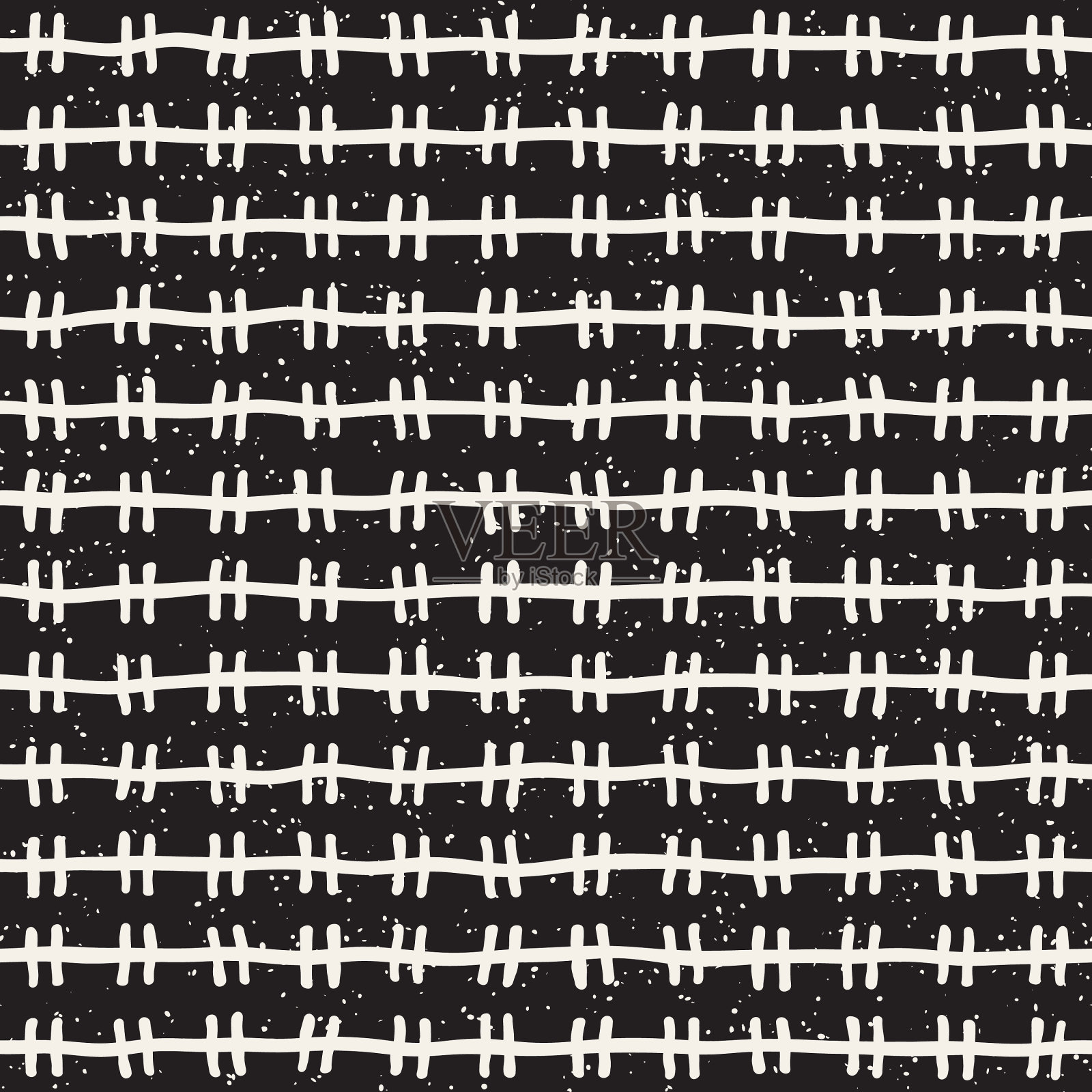 手绘线条无缝粗糙图案抽象插画图片素材