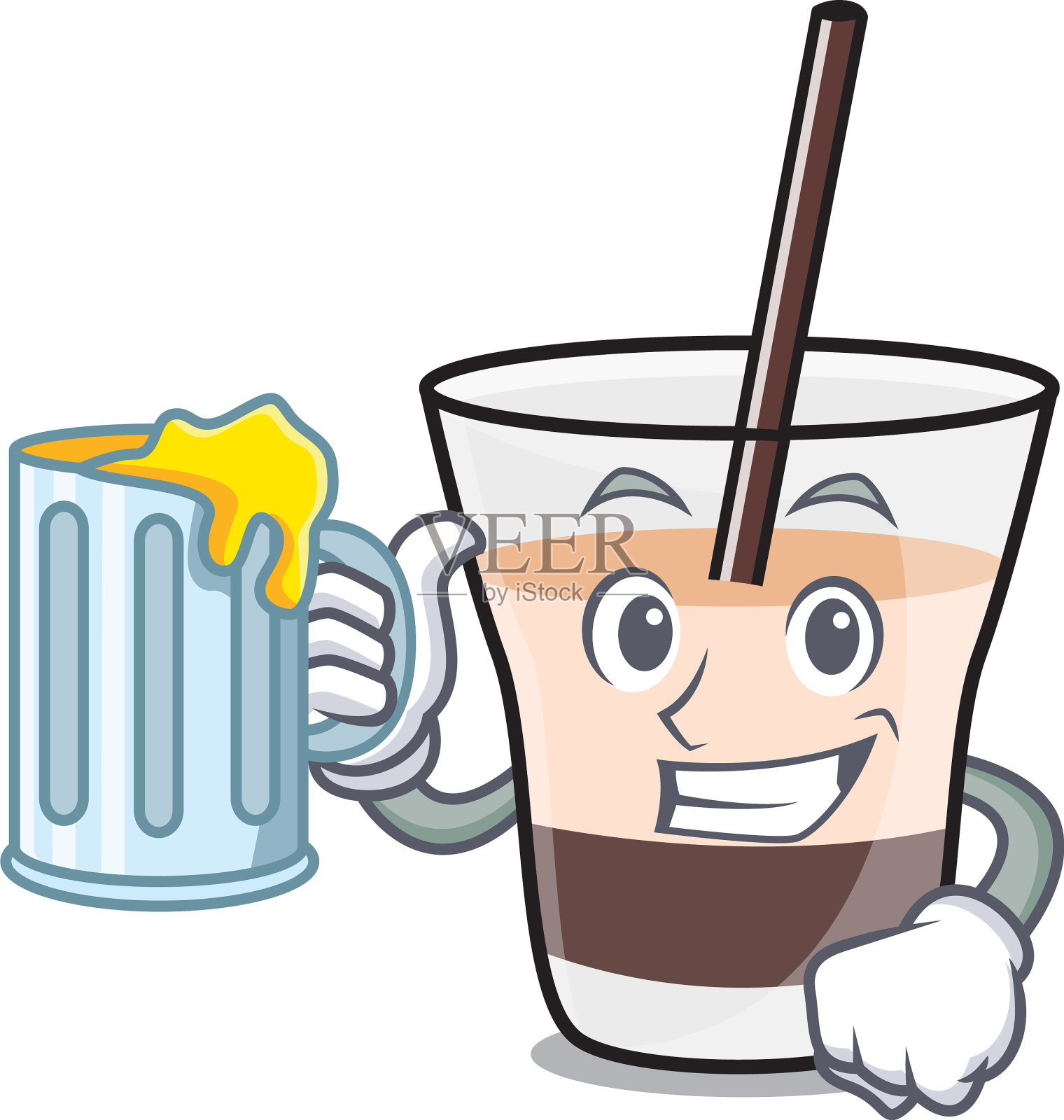 用果汁白色的俄罗斯卡通吉祥物设计元素图片