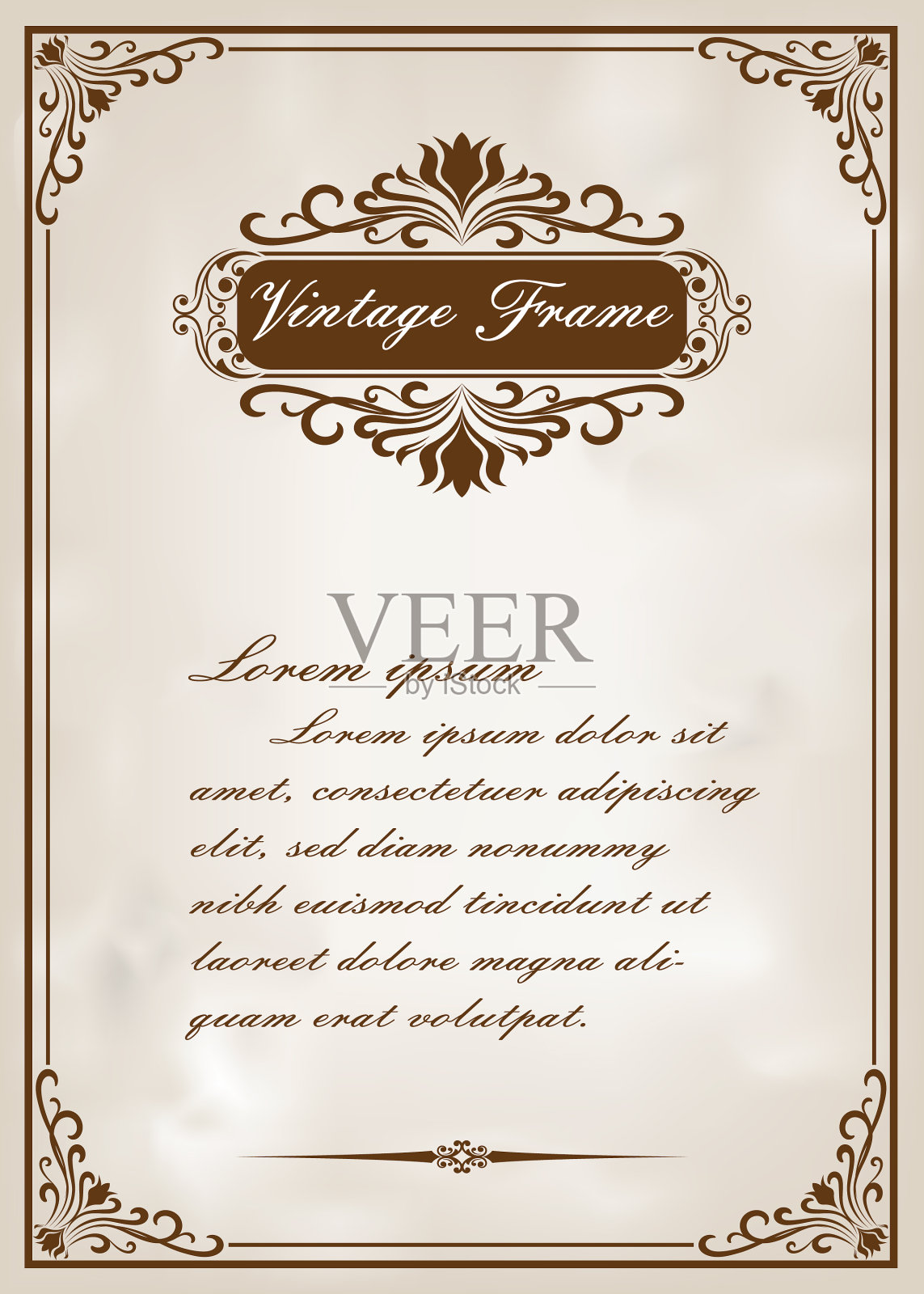 复古风格的装饰框架插画图片素材