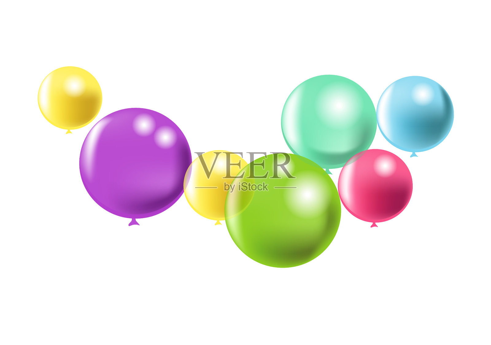 抽象的会飞的气球设计元素图片