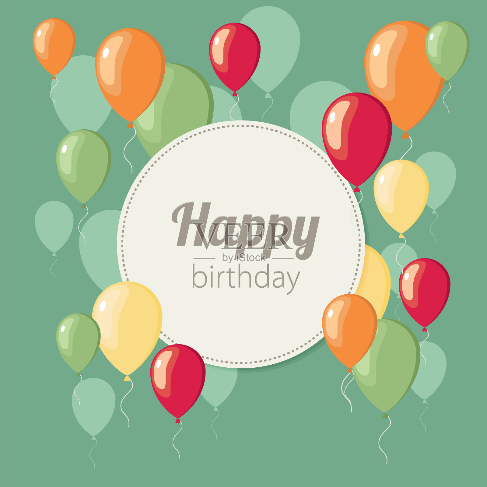 缤纷的生日背景在平面设计风格插画图片素材