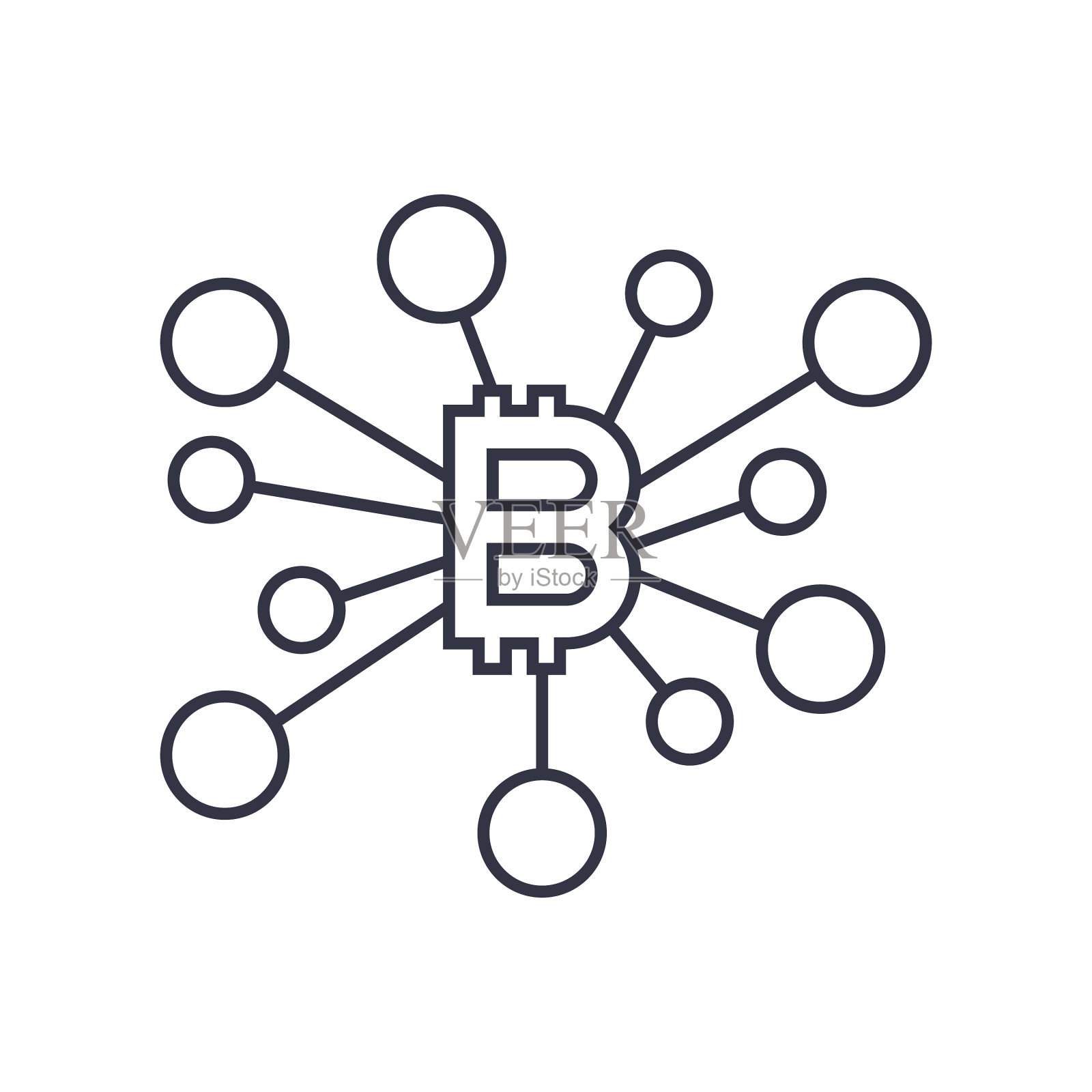 比特币标志图标的互联网货币加密设计元素图片