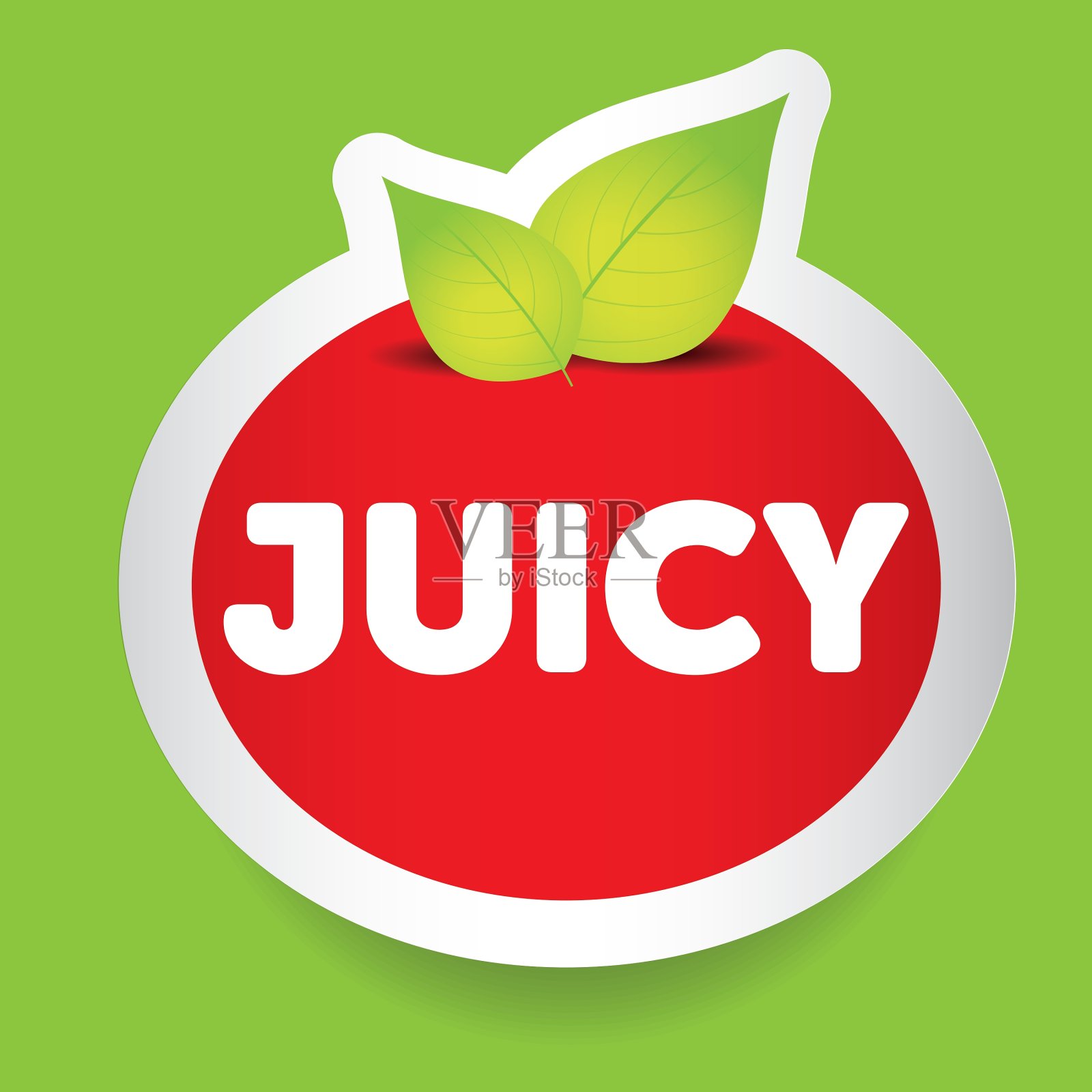 多汁的食品标签插画图片素材