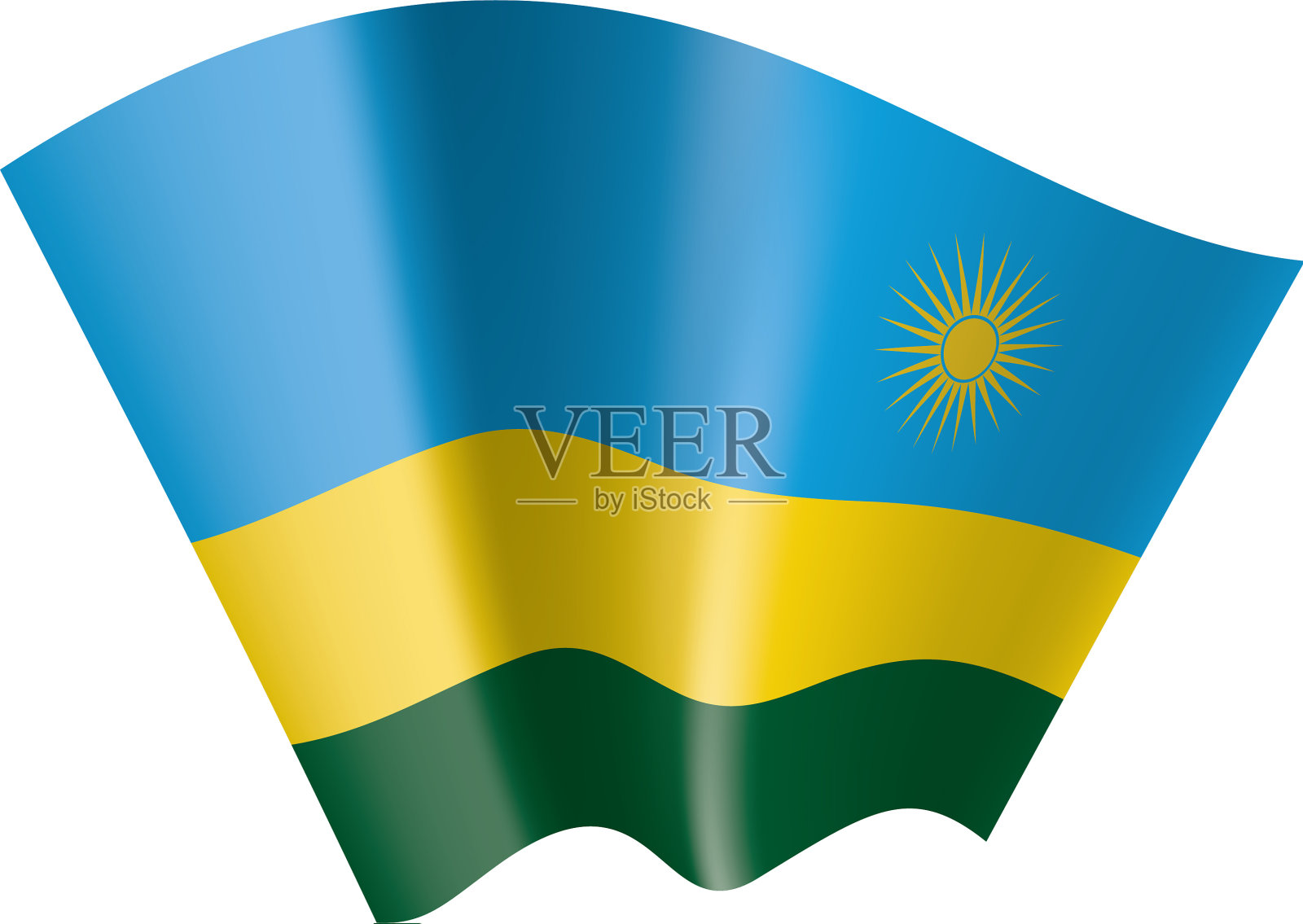 卢旺达国旗上有白色设计元素图片