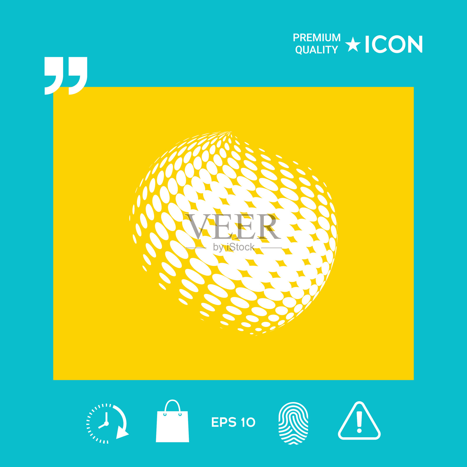 地球标志-半色调效果插画图片素材