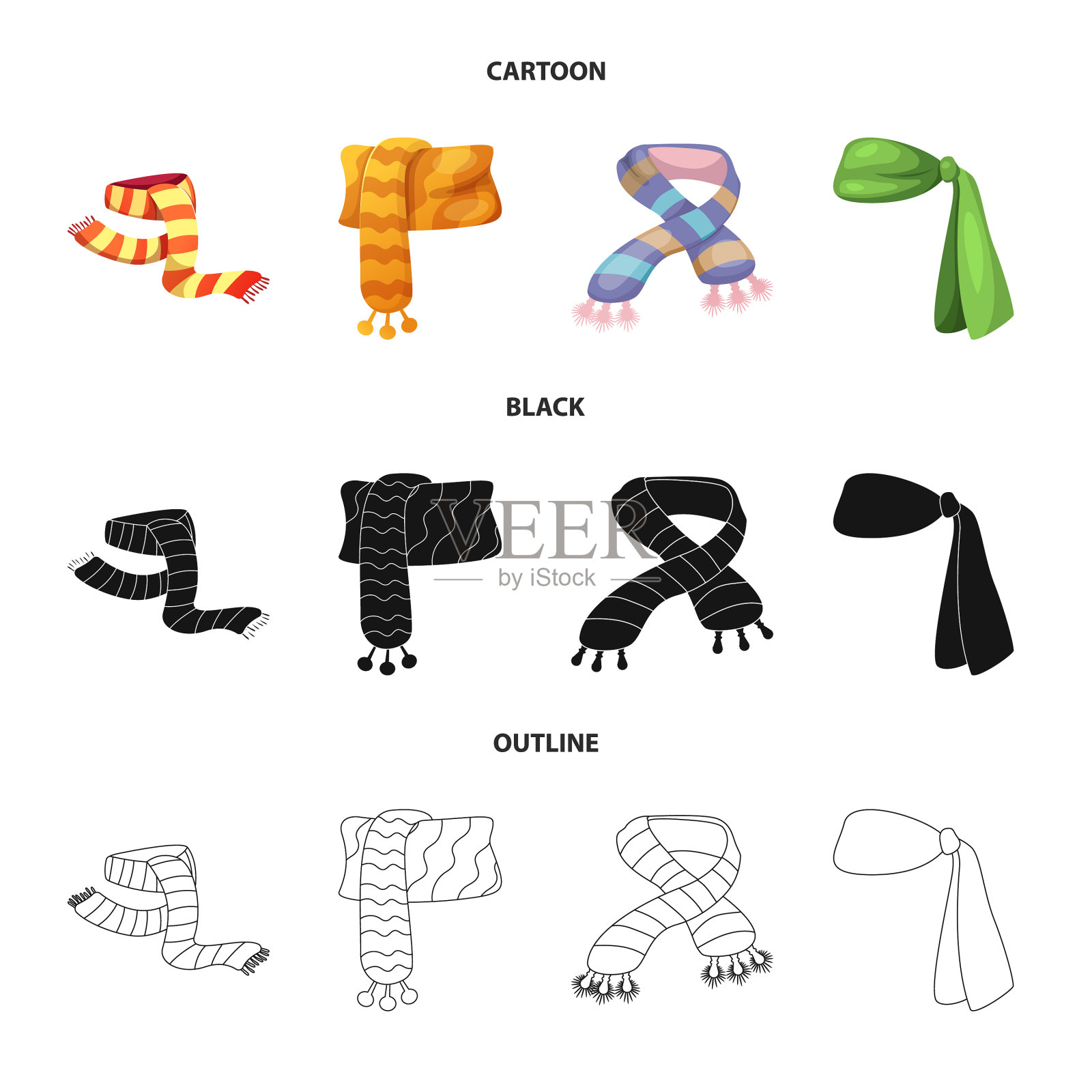 围巾和披肩符号的设计插画图片素材