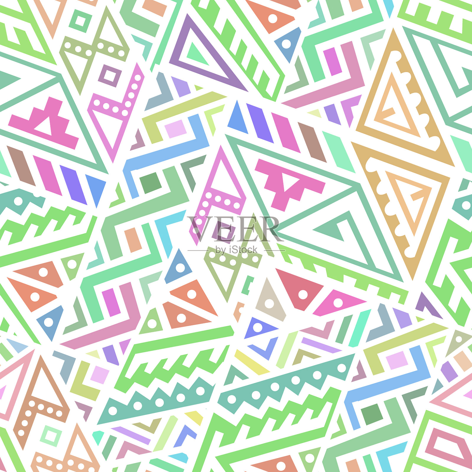 民族风格的抽象无缝图案插画图片素材