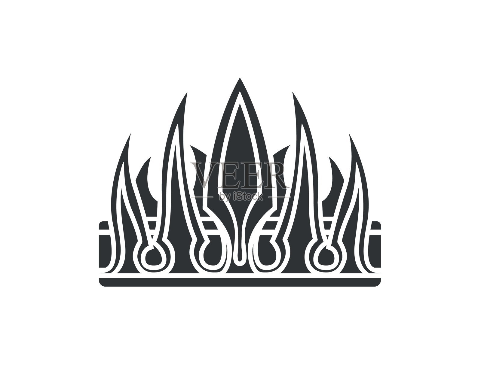 王冠上镶有锋利的长刺和宝石设计元素图片