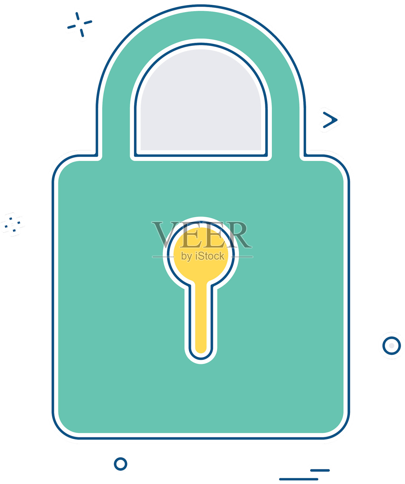 锁眼锁安全图标设计插画图片素材