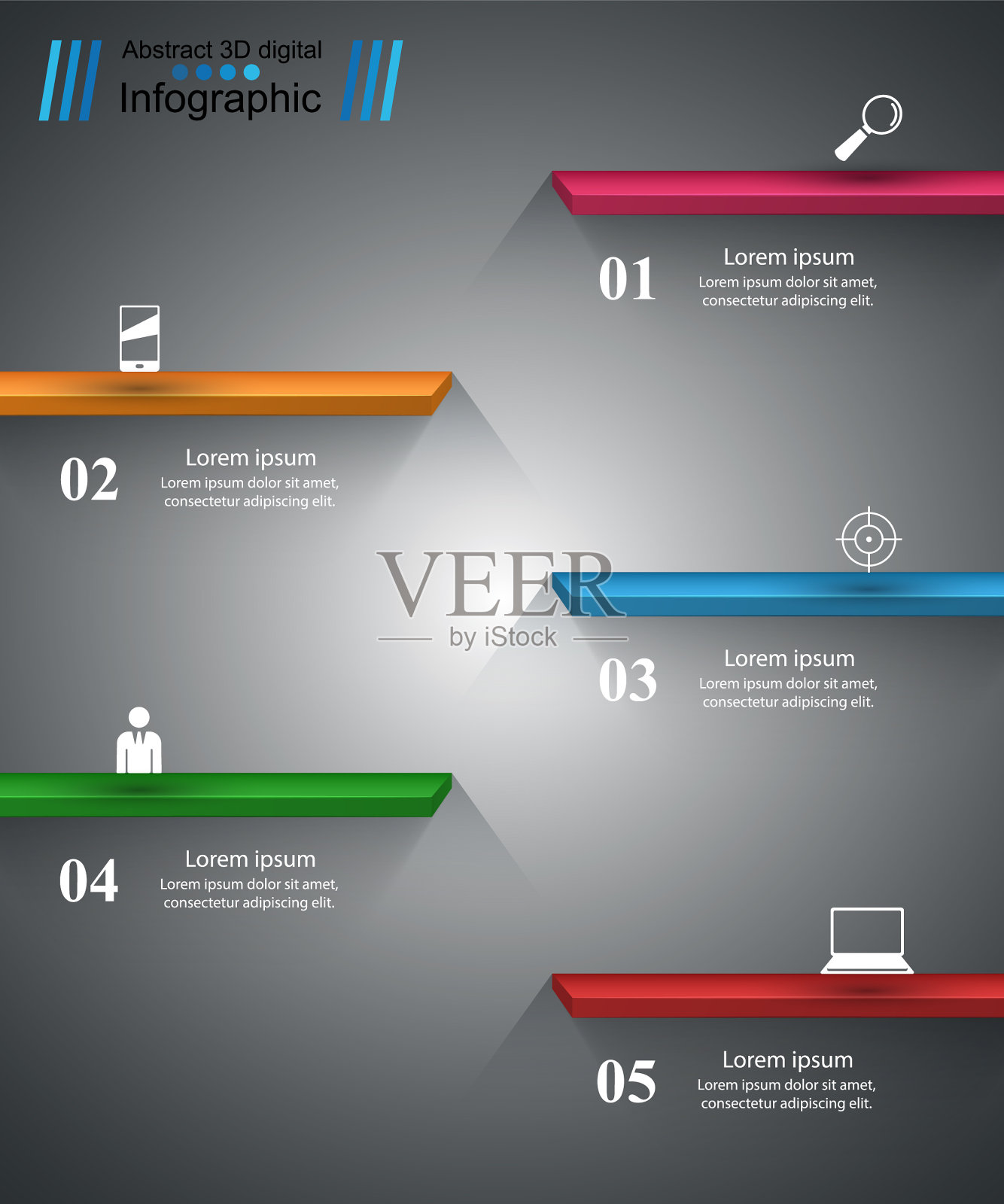 3d信息图设计模板和营销图标设计模板素材