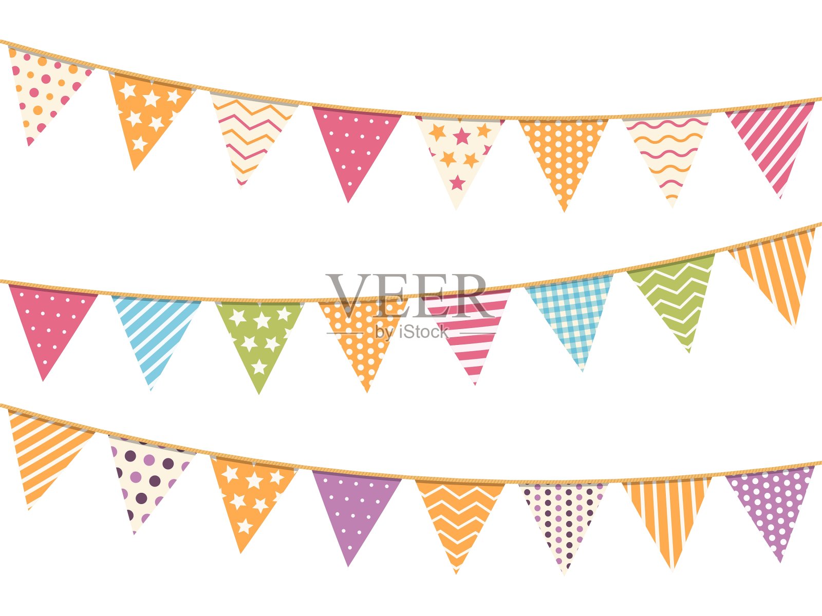 彩旗插画图片素材