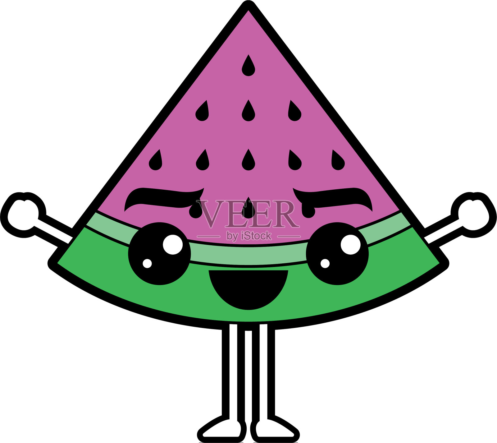 可爱的卡通西瓜水果有趣的人物设计元素图片