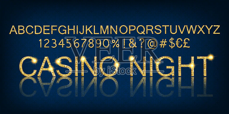 字母灯与灯泡的金光插画图片素材