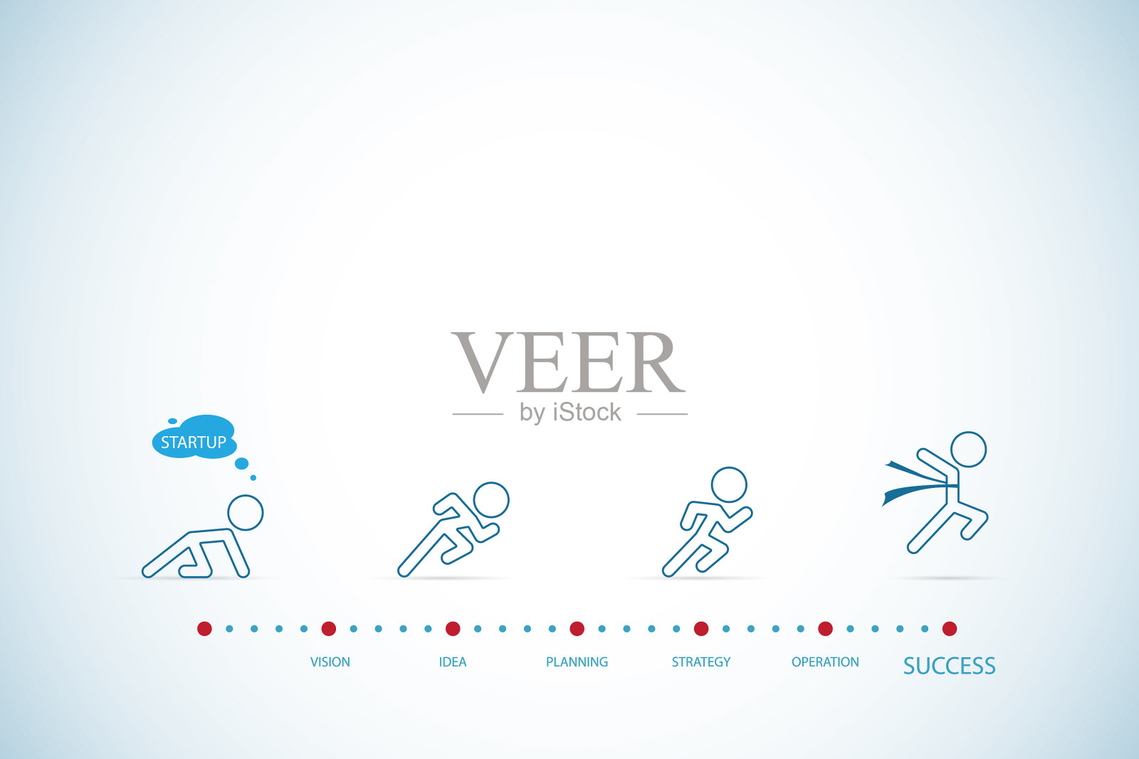 跑步者从起点到终点的跑步插画图片素材