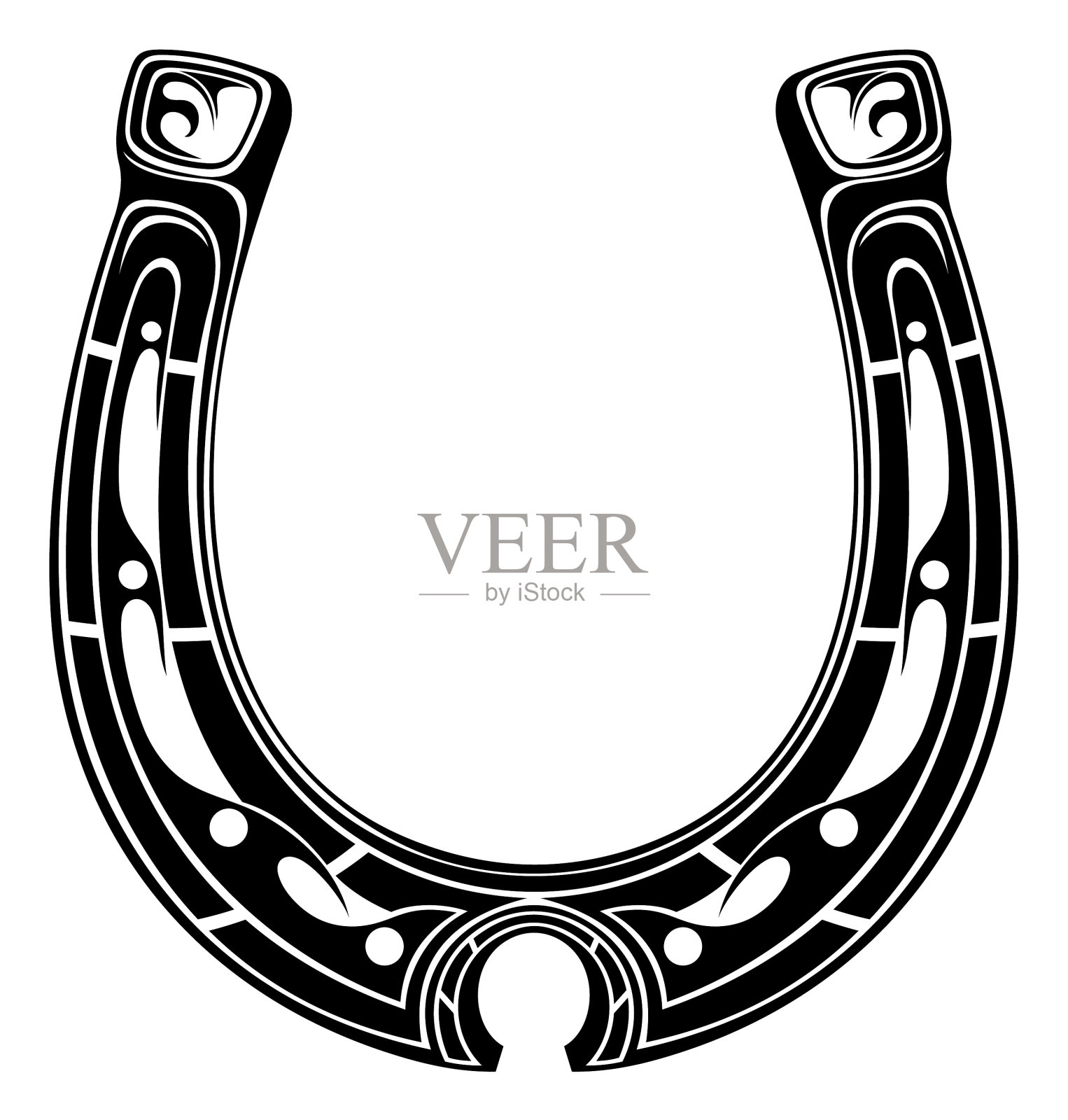 马蹄形符号或标志设计元素图片