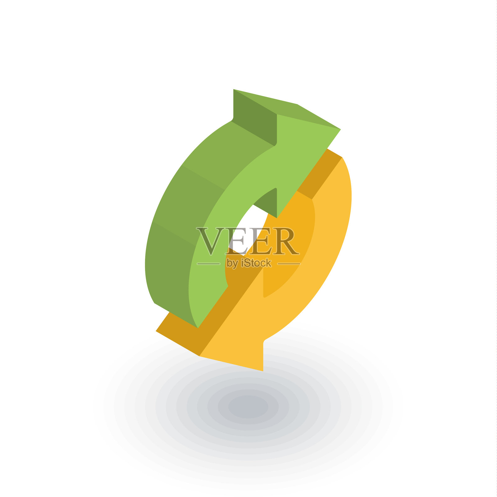 刷新箭头同步交换等距平面图标图标素材