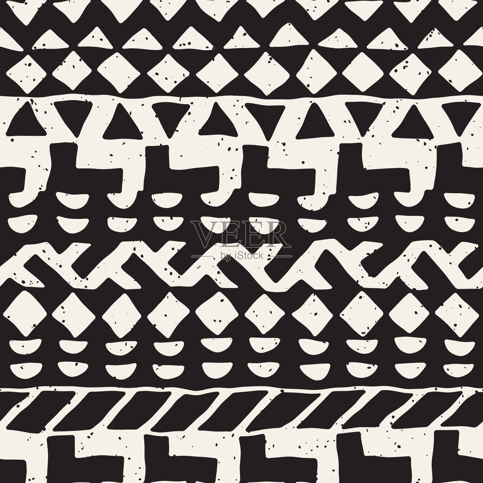 无缝民族和部落图案手绘插画图片素材