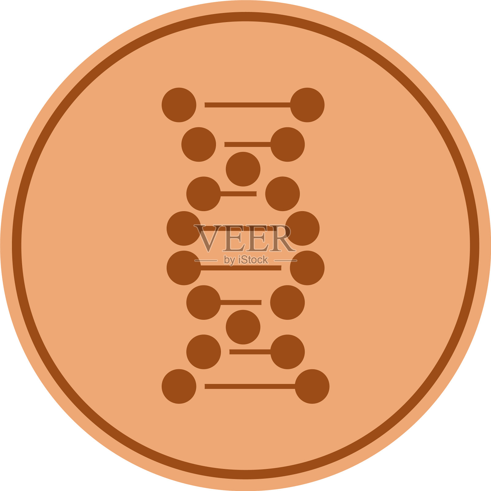 DNA分子铜币插画图片素材
