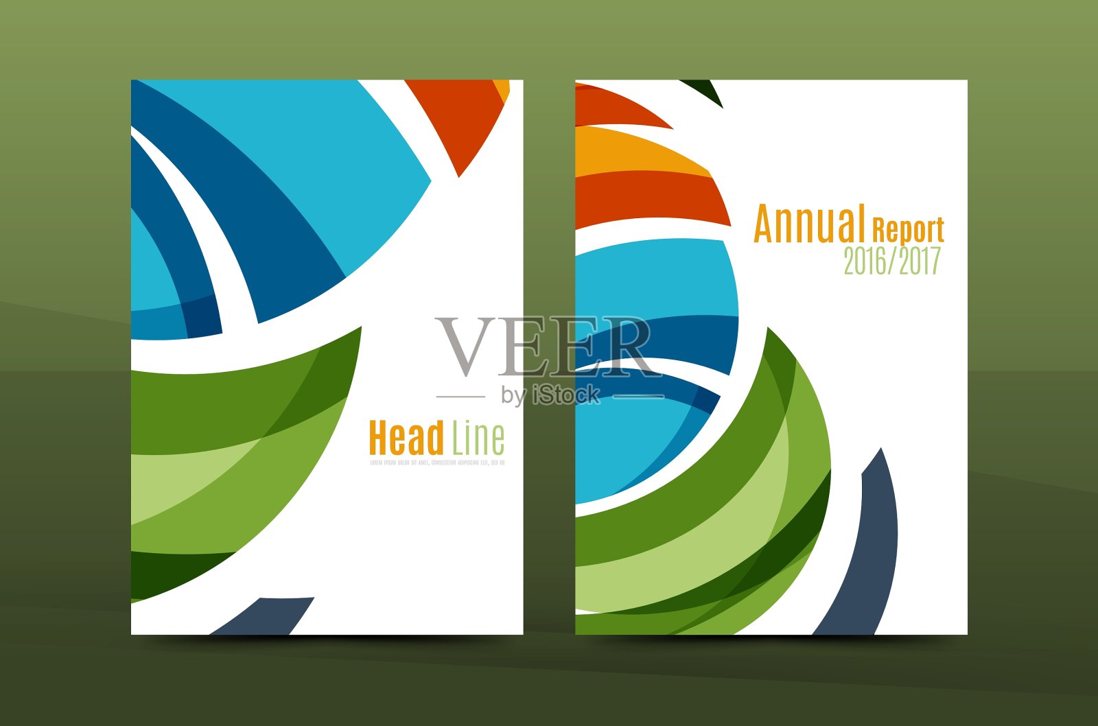 摘要商业年报小册子封面插画图片素材