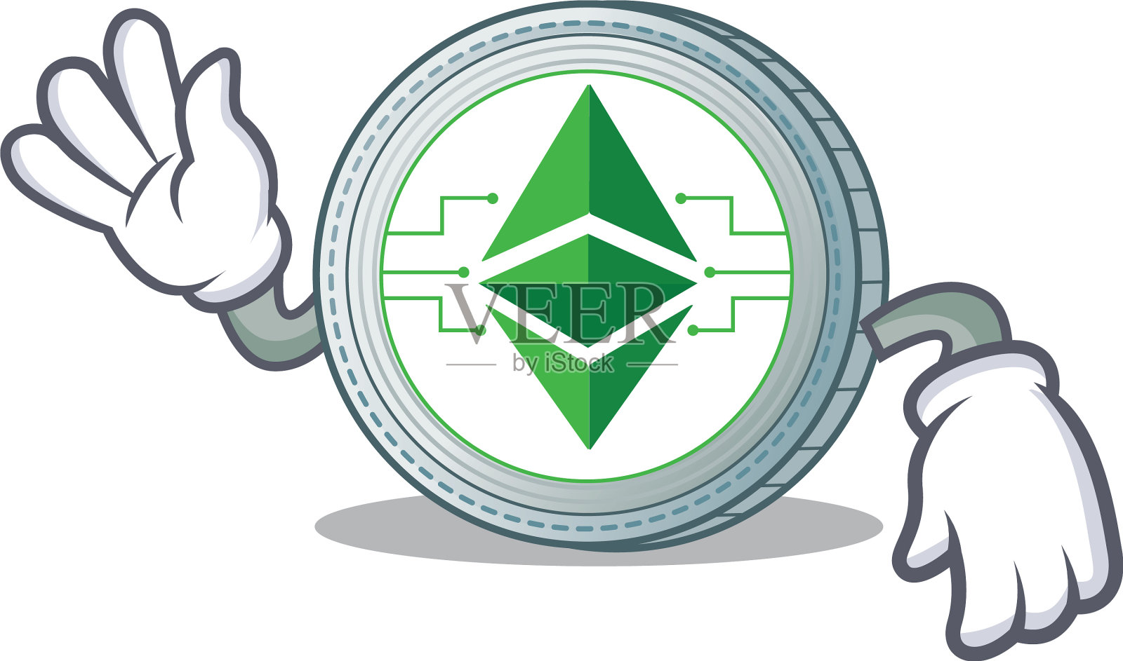 疯狂的以太坊经典人物卡通插画图片素材