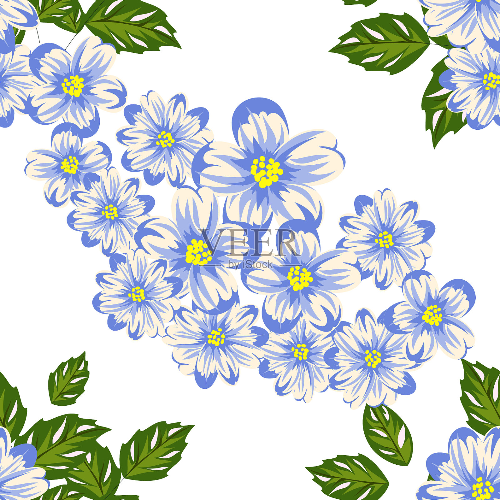 无缝的花朵图案插画图片素材