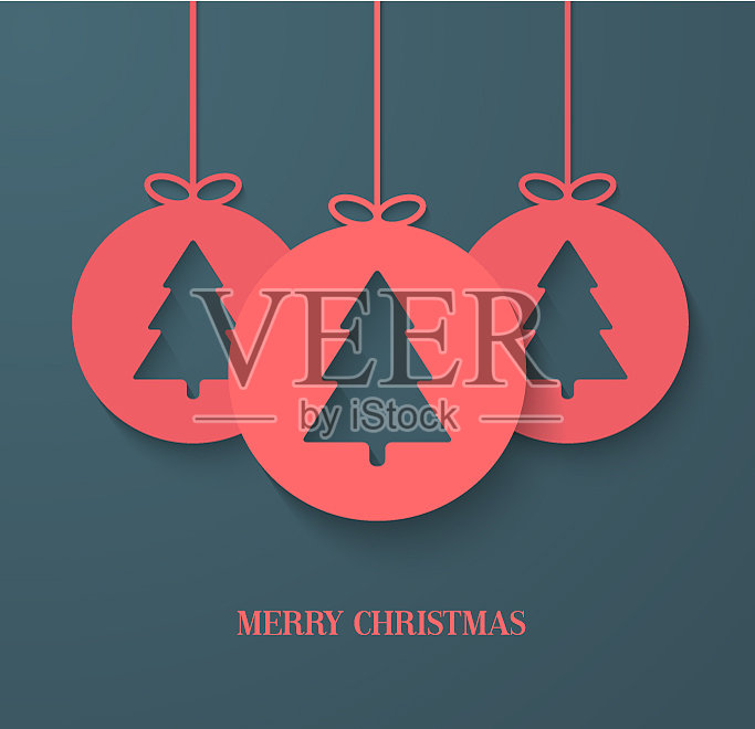 圣诞贺卡与挂玩具设计模板素材