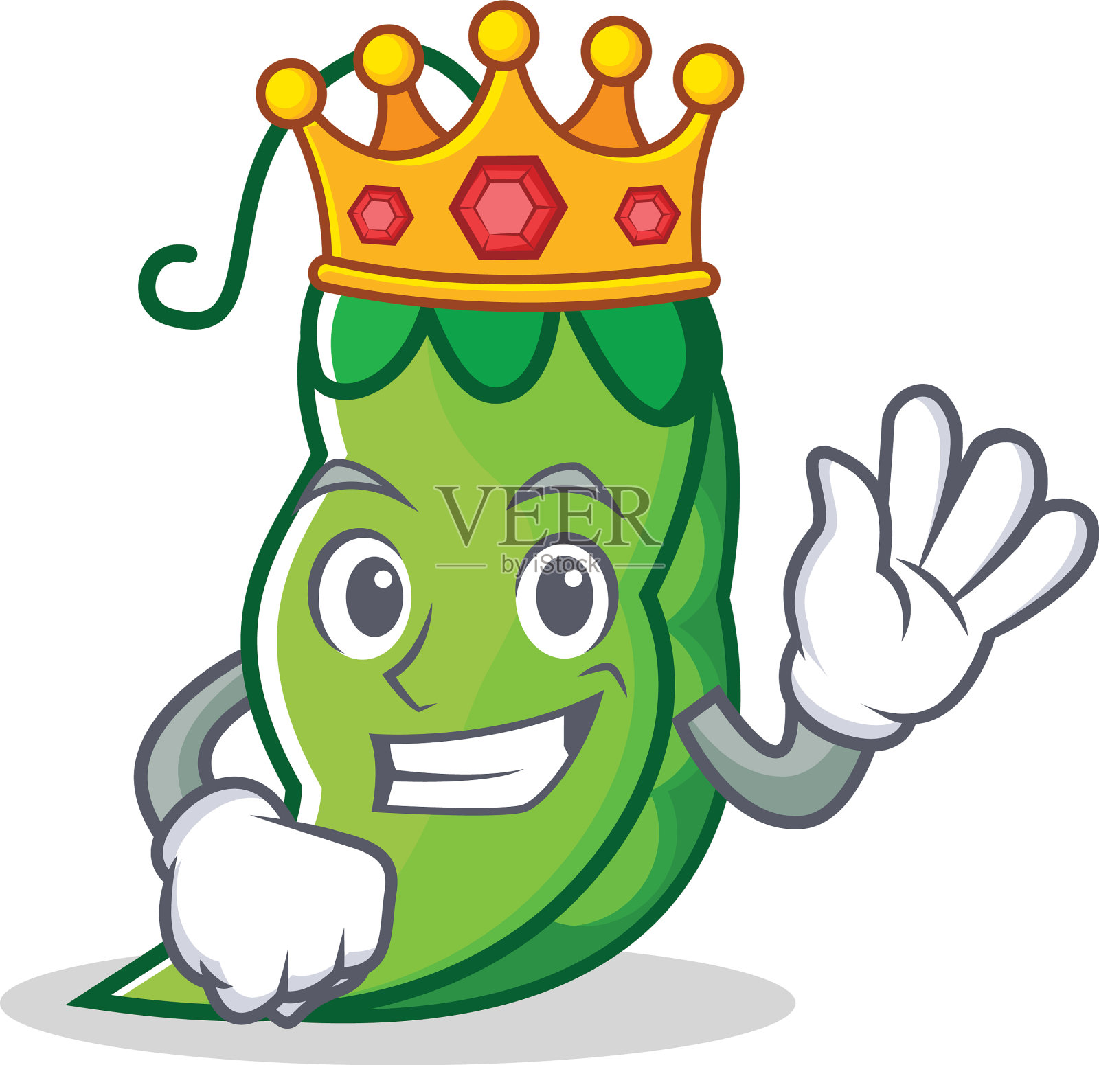 卡通造型的豌豆王吉祥物设计元素图片