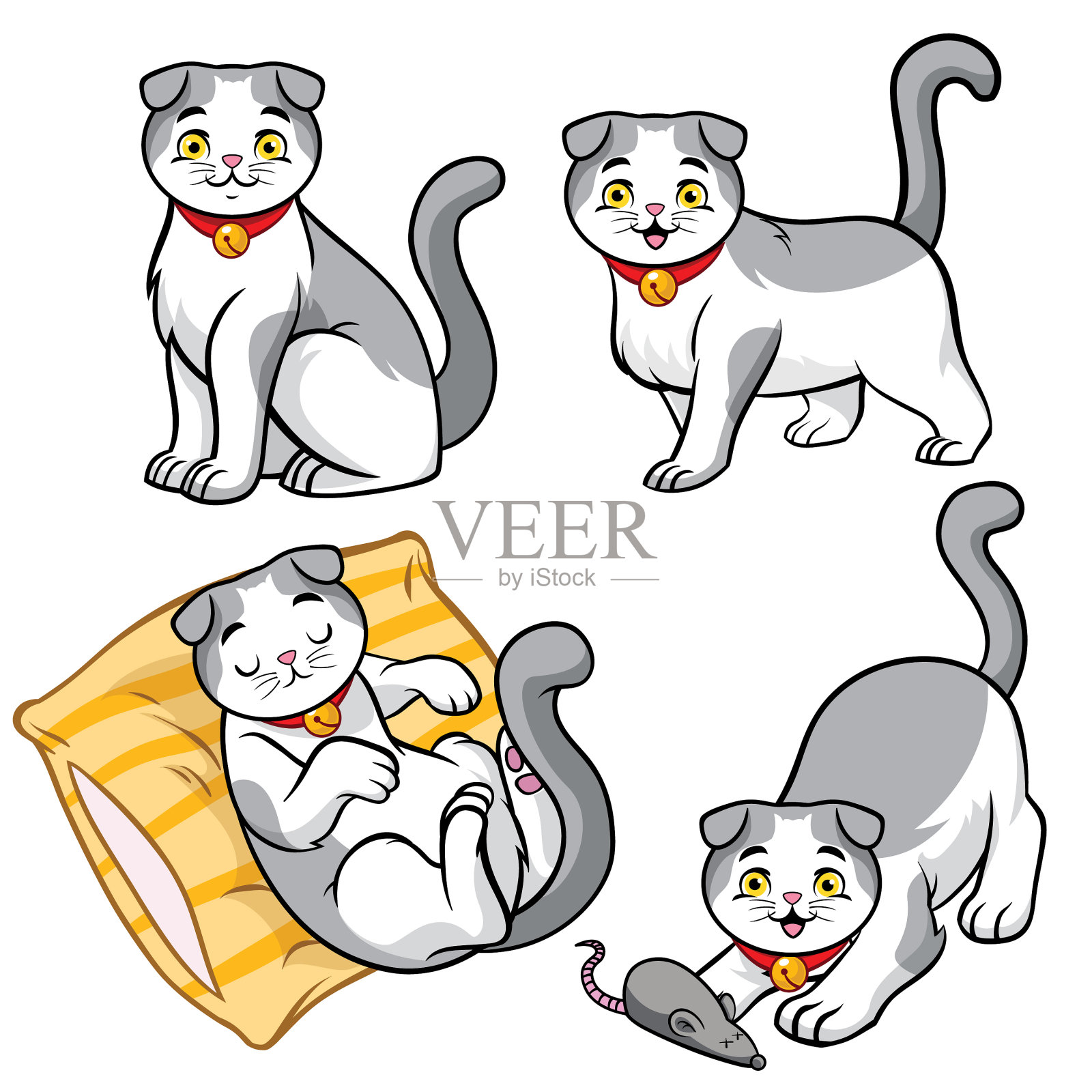 可爱的苏格兰折耳猫设计元素图片