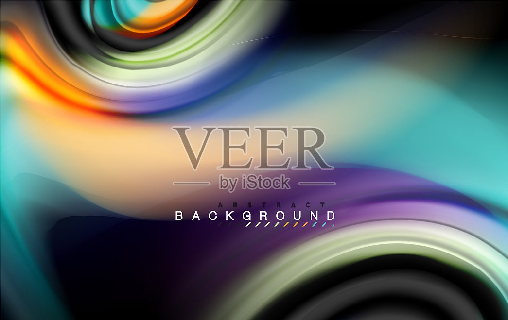 流动的液体颜色设计彩色大理石或插画图片素材