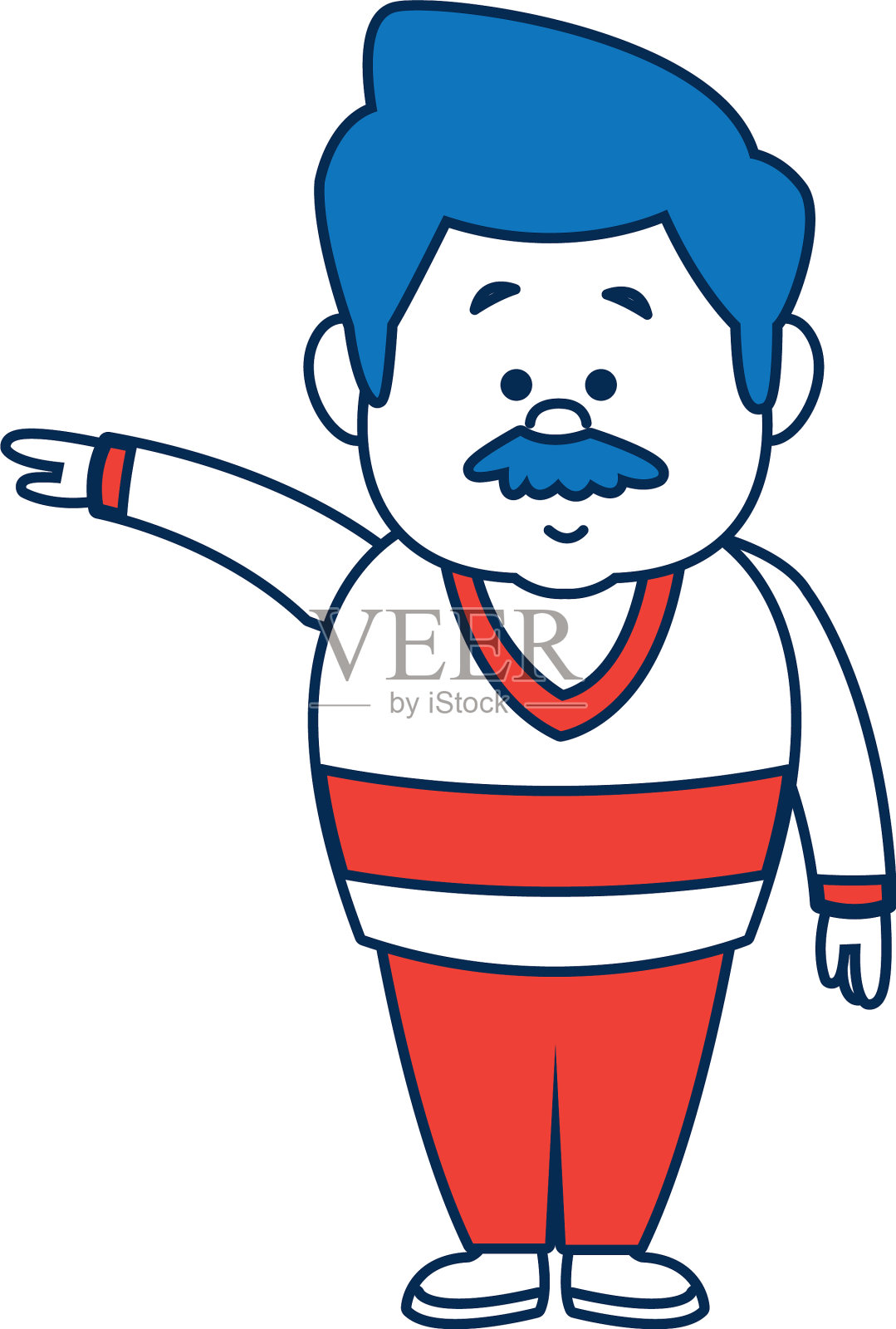 男人卡通站立休闲服装人物插画图片素材